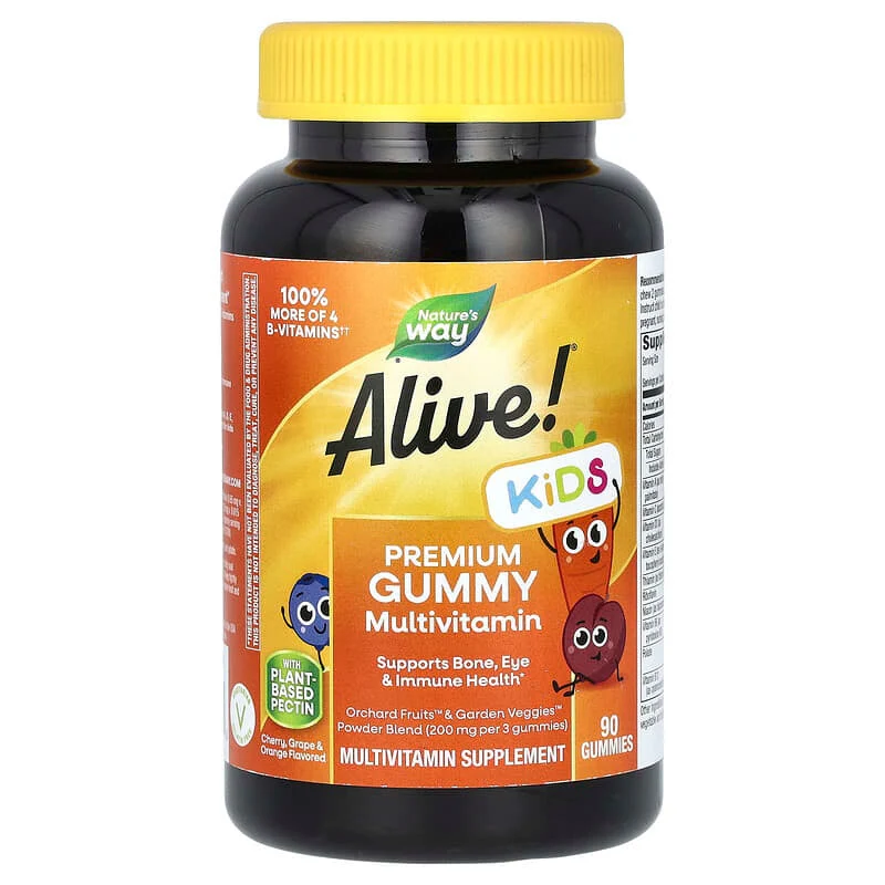 Nature's Way, Alive! Kids, Gummy Multivitamin, Cherry, Orange & Grape , Gummies - Image 8