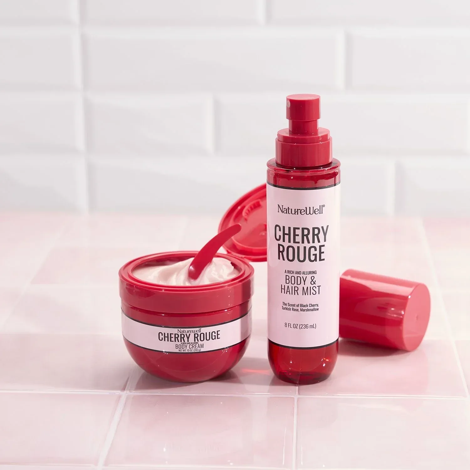 NatureWell Cherry Rouge Body & Hair Mist and Body Cream Kit - Image 4