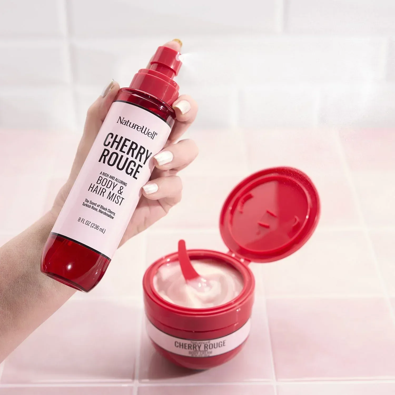 NatureWell Cherry Rouge Body & Hair Mist and Body Cream Kit - Image 6