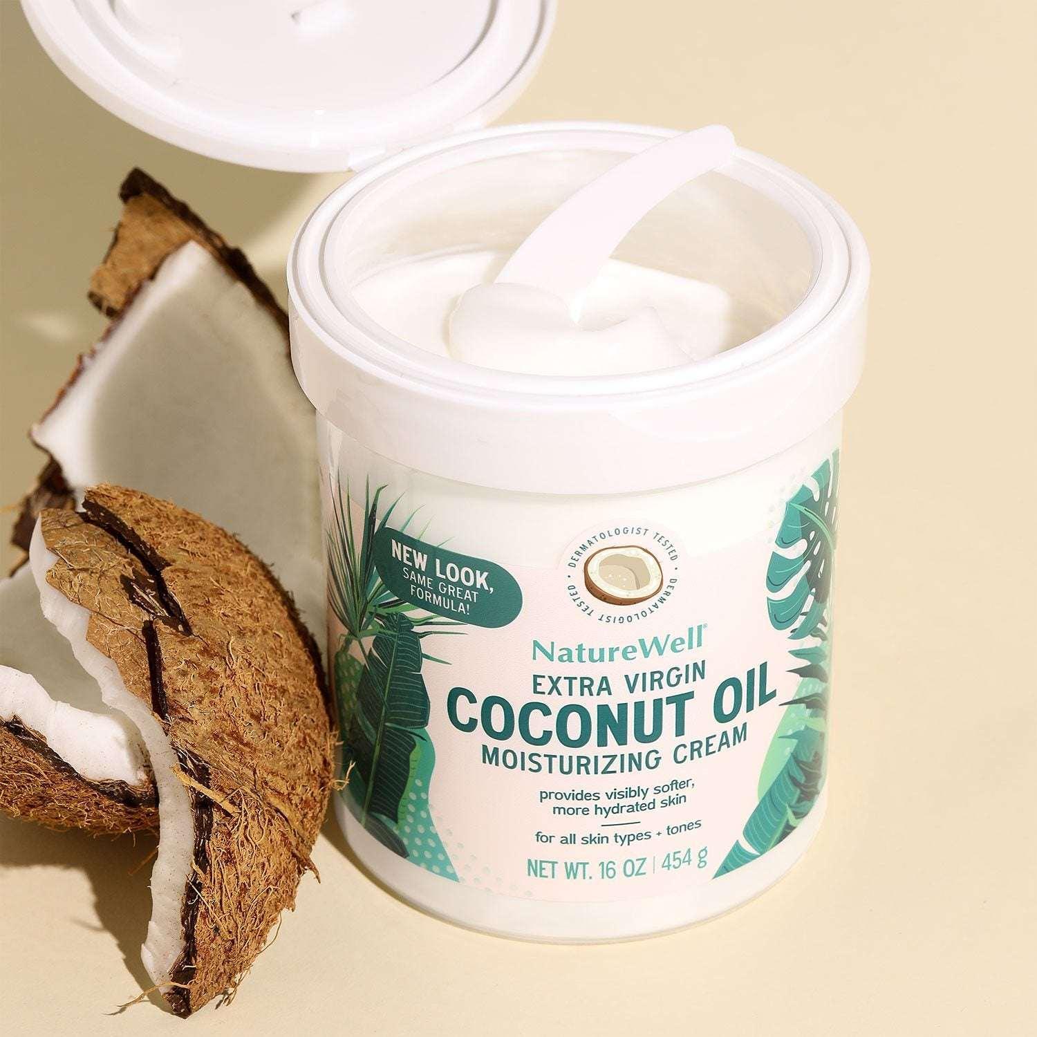 NatureWell Extra Virgin Coconut Oil Moisturizing Cream, 16 oz. - Image 5
