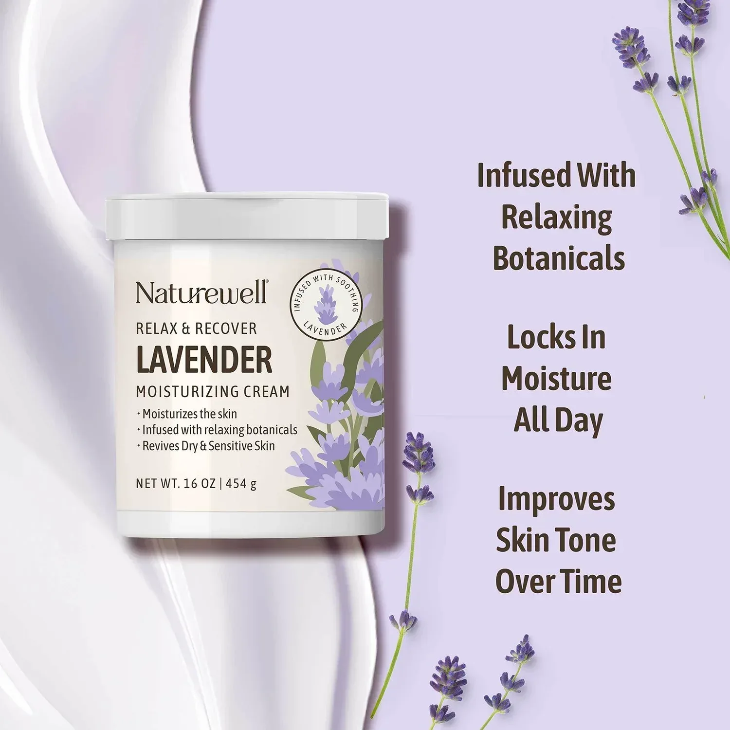 NatureWell Lavender Moisturizing Cream, 16 oz., 2 pk. - Image 3