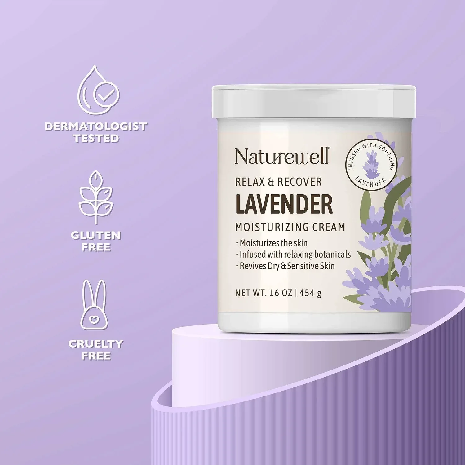 NatureWell Lavender Moisturizing Cream, 16 oz., 2 pk. - Image 4