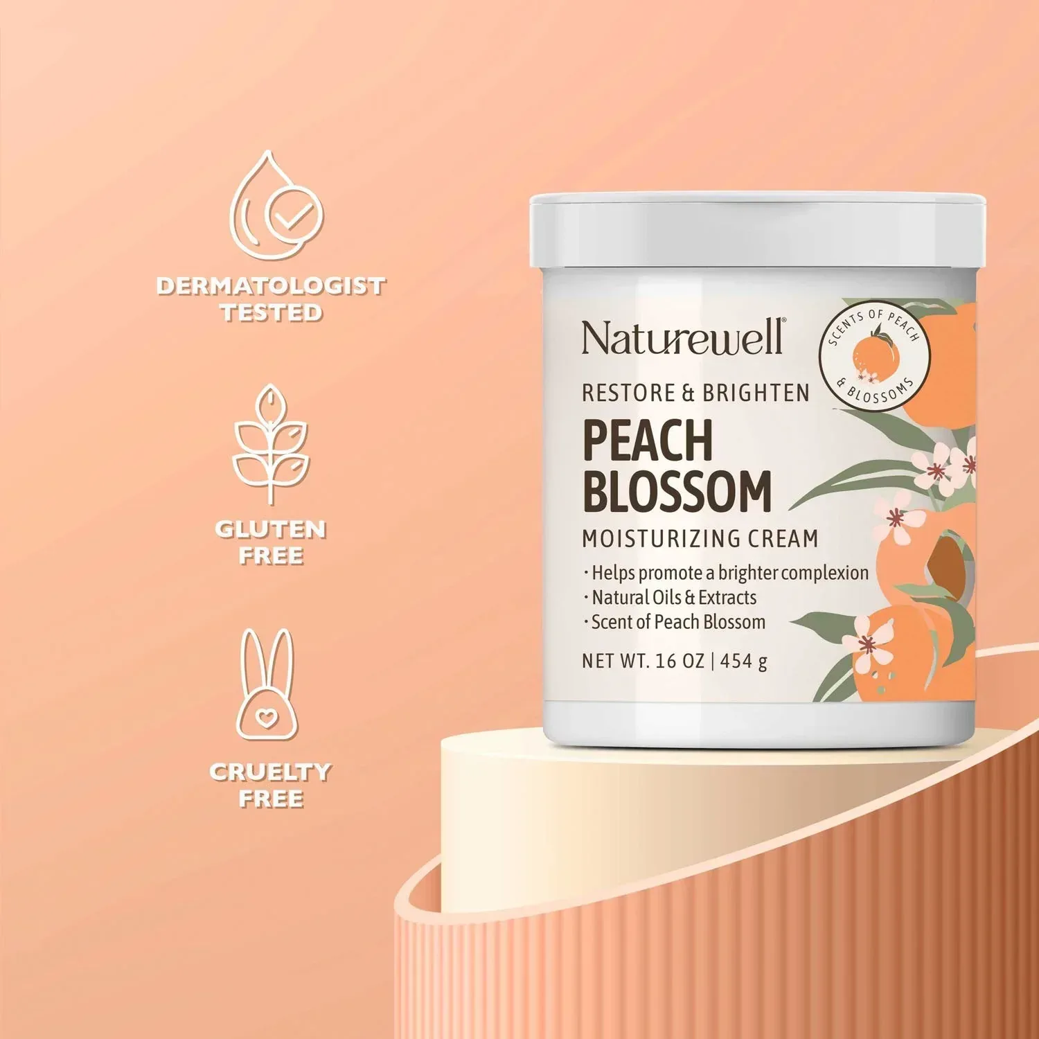 NatureWell Peach Blossom Moisturizing Cream, 16 oz., 2 pk. - Image 3
