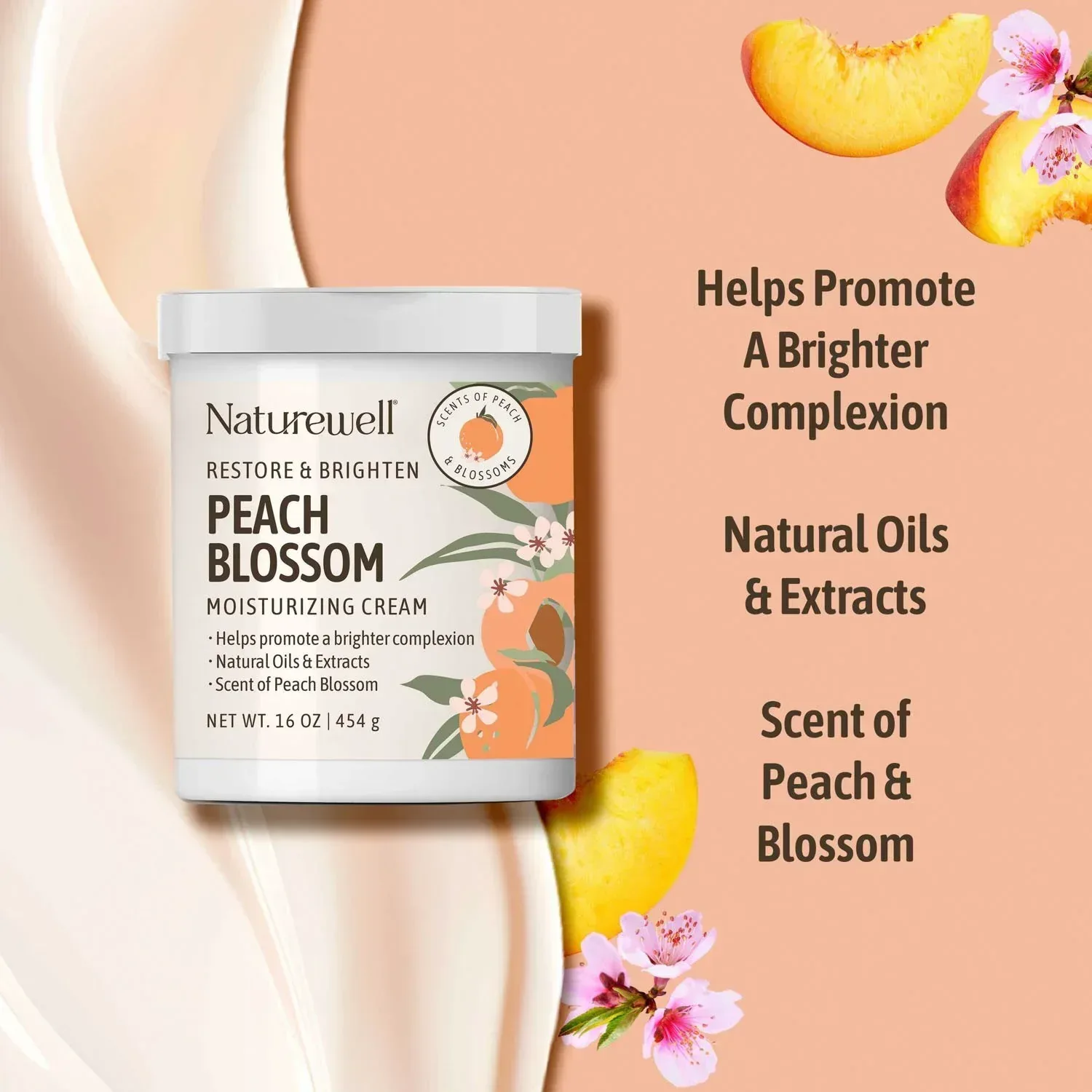NatureWell Peach Blossom Moisturizing Cream, 16 oz., 2 pk. - Image 4