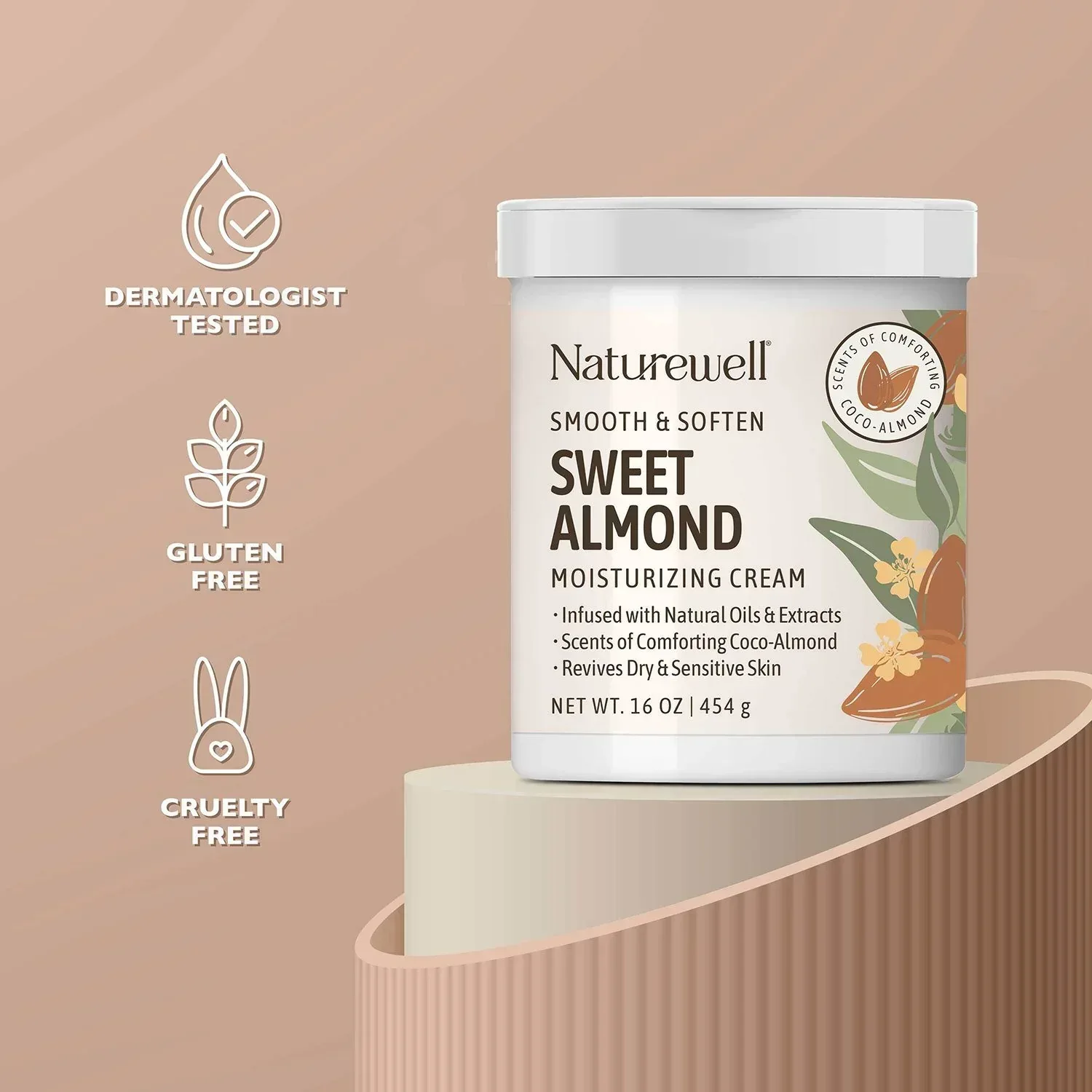 NatureWell Sweet Almond Moisturizing Cream, 16 oz., 2 pk. - Image 4