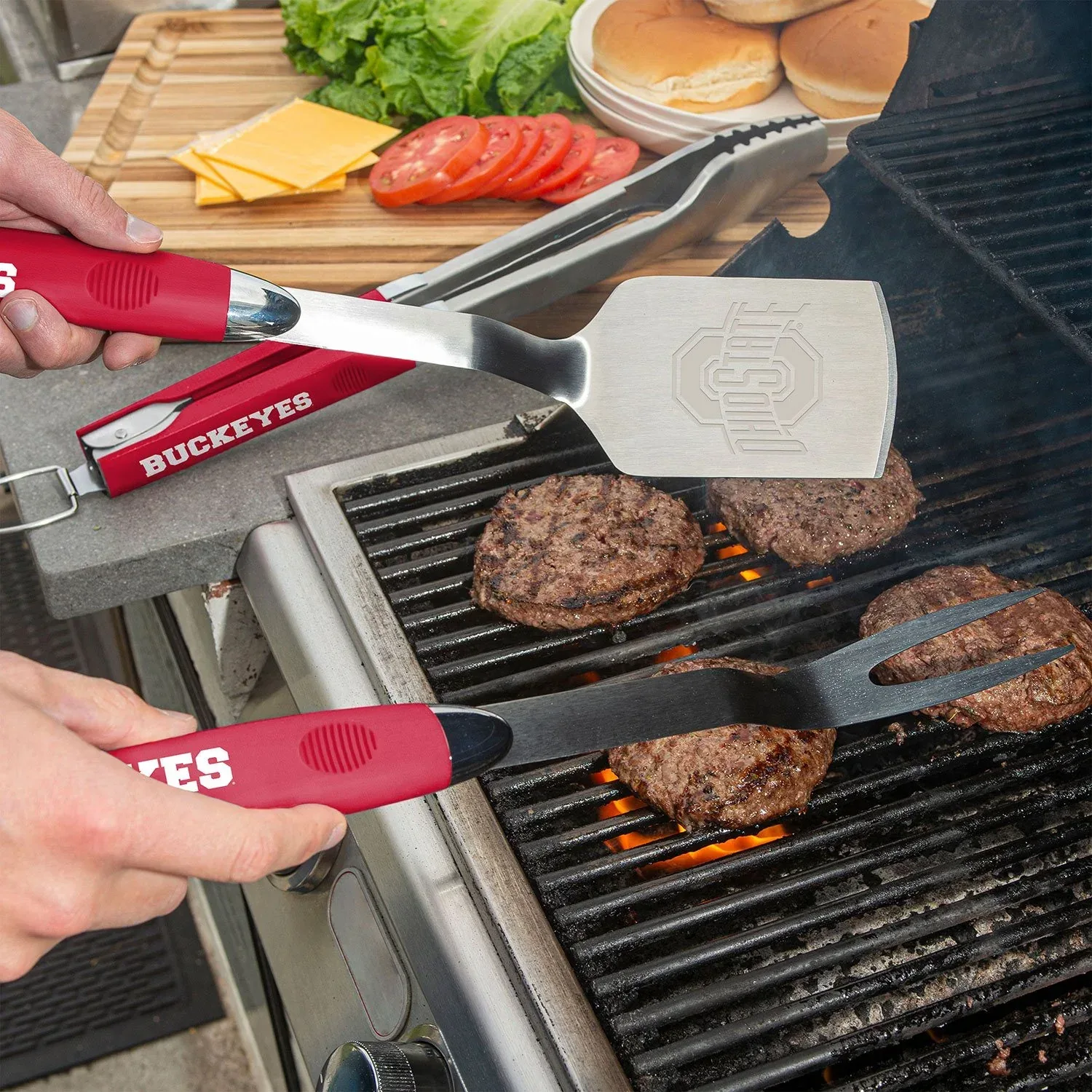 NCAA 3 pc. Stainless Steel Grill Set - Image 2