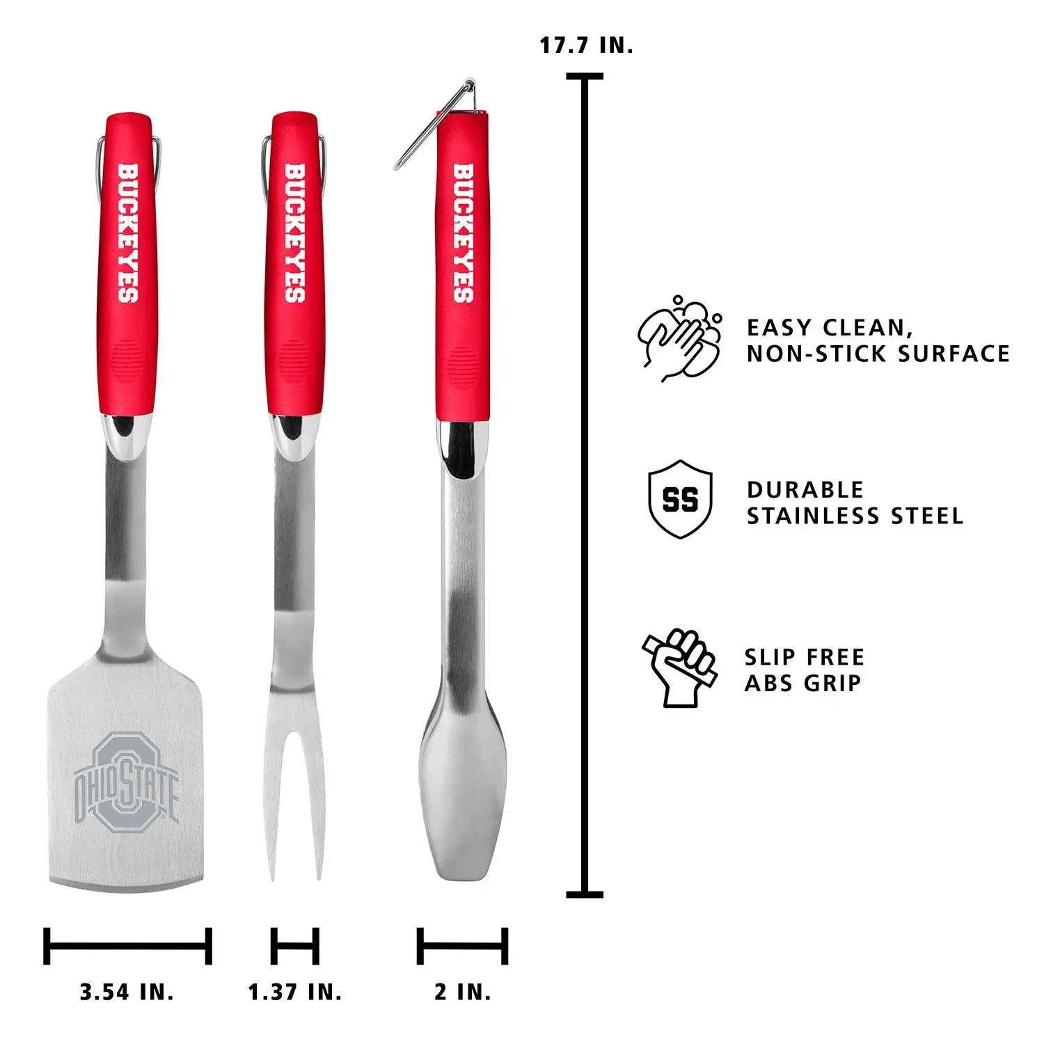 NCAA 3 pc. Stainless Steel Grill Set - Image 3