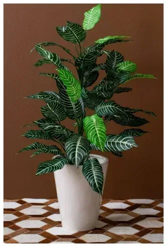 Nearly Natural 6542 3' Zebra Silk Plant in Pot (6542) - Image 3