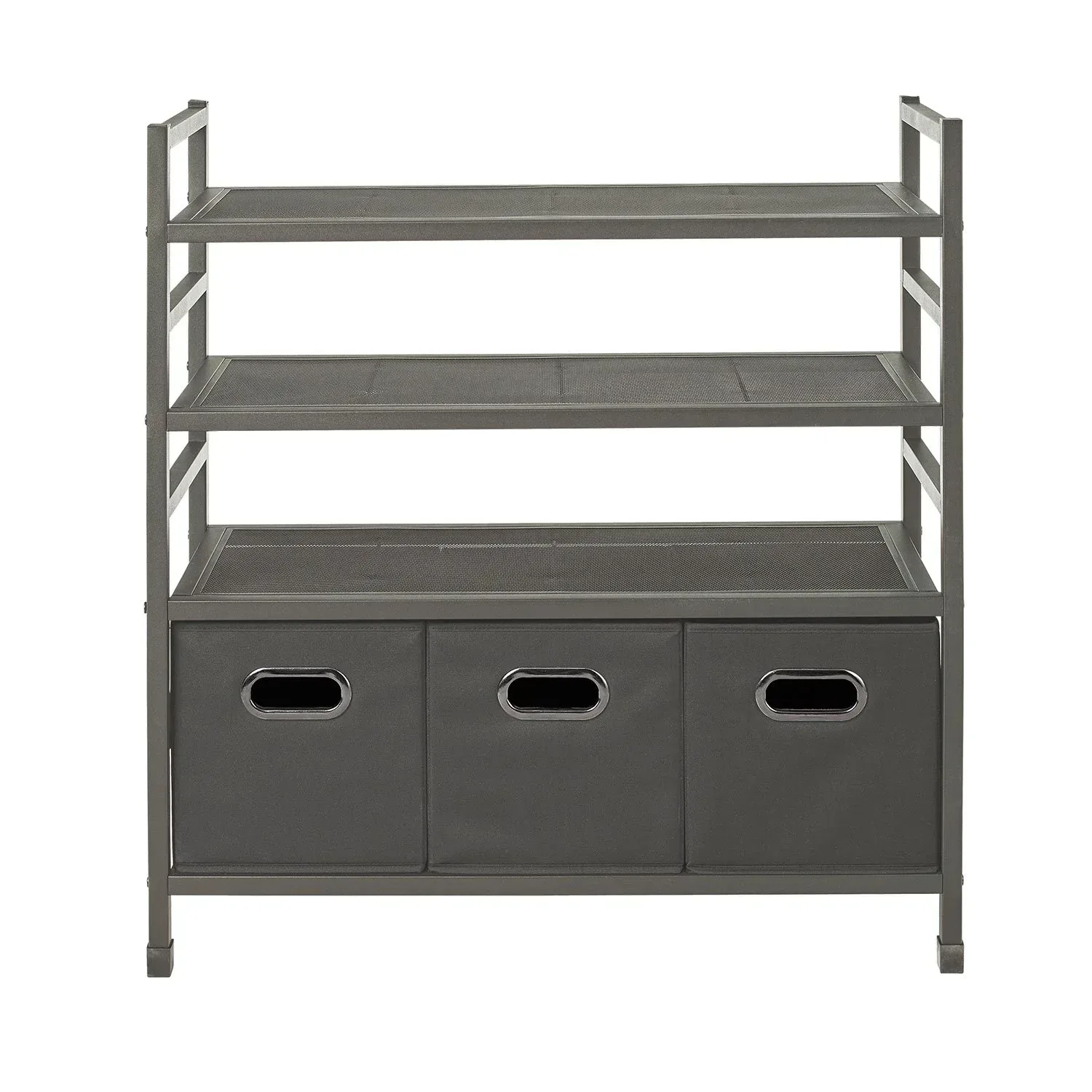 neatfreak 4-Tier Stackable Metal Storage Rack with Fabric Bins - Image 3