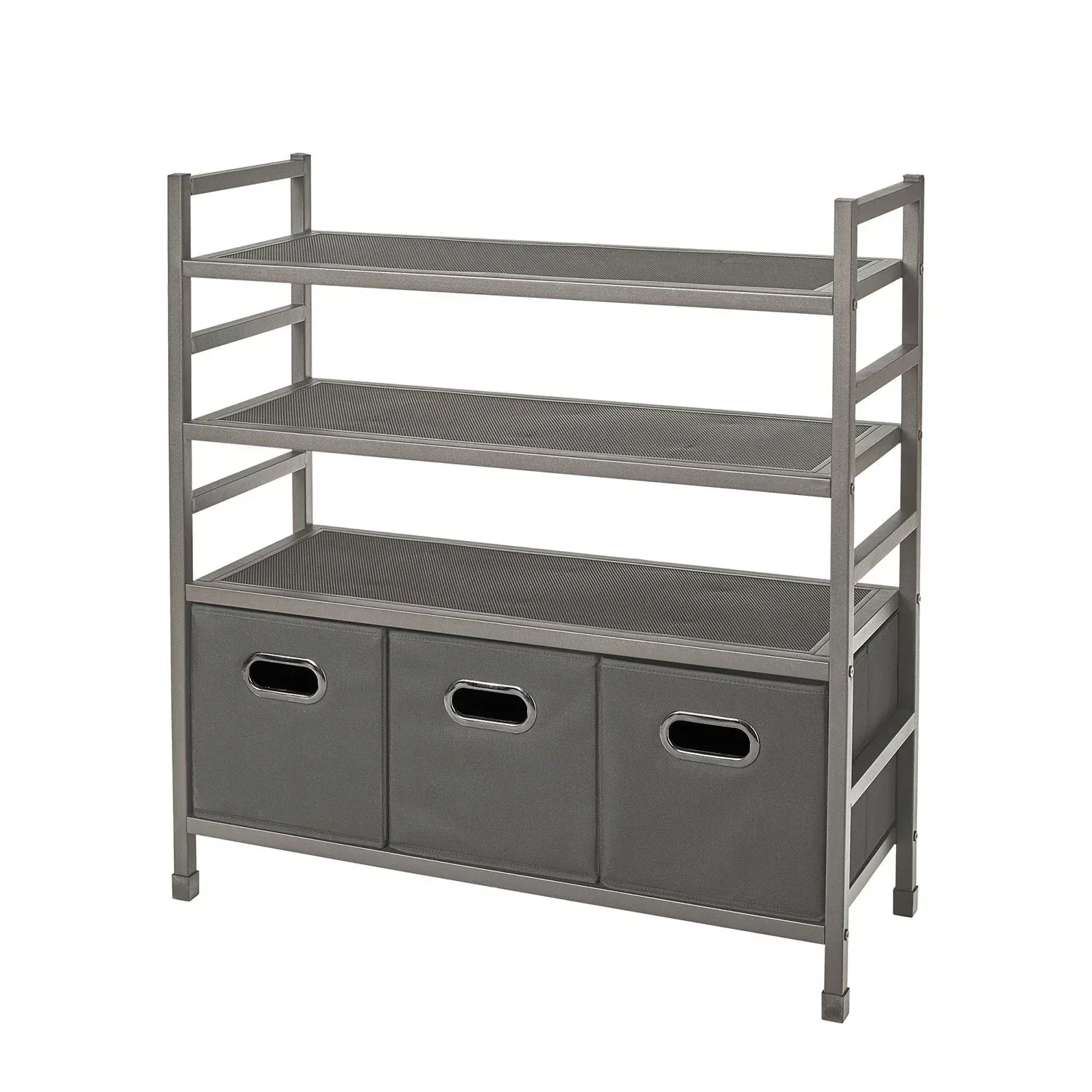 neatfreak 4-Tier Stackable Metal Storage Rack with Fabric Bins - Image 4