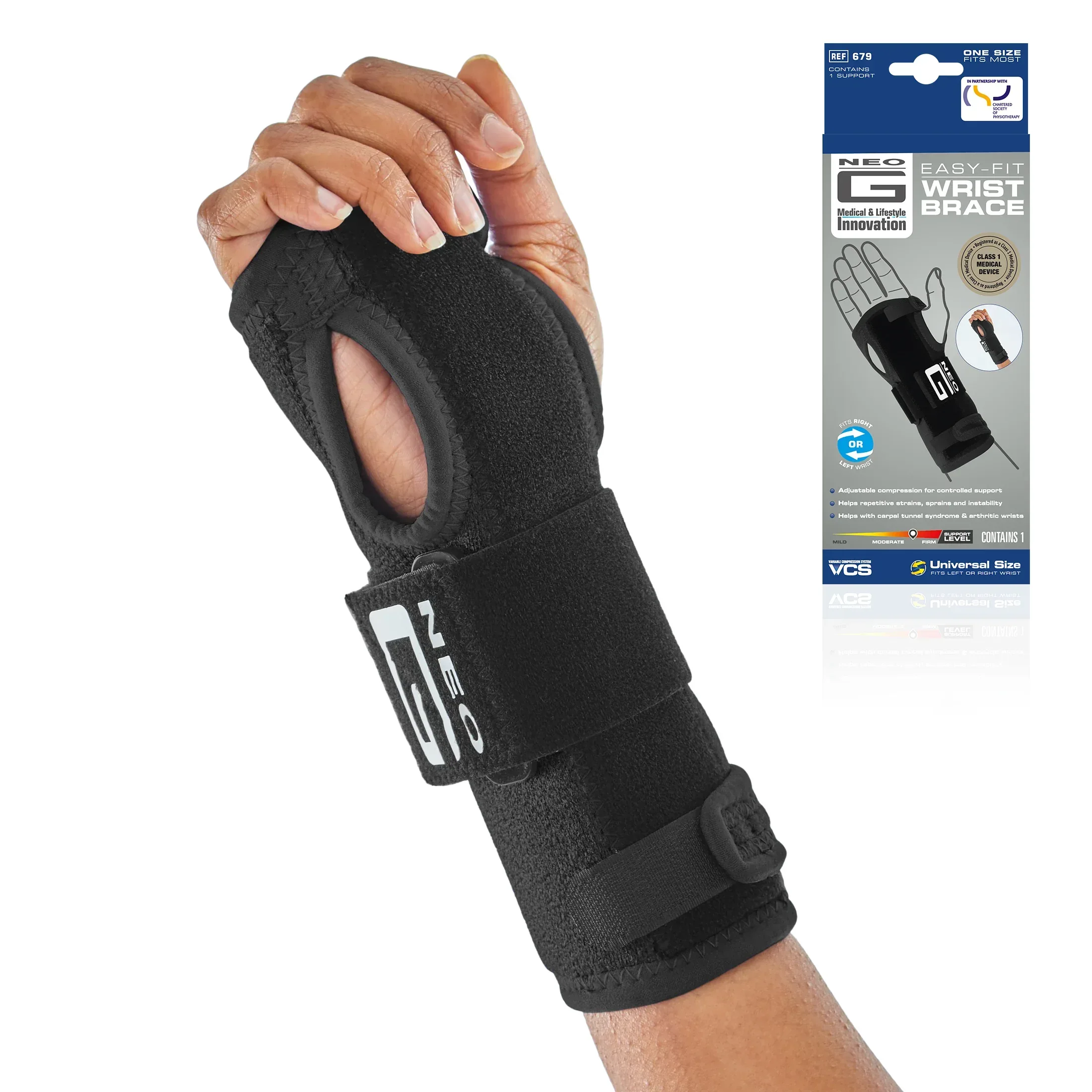 Neo G Easy-Fit Wrist Brace Adjustable Support for Carpal Tunnel & Tendonitis FSA/HSA Eligible - Image 2