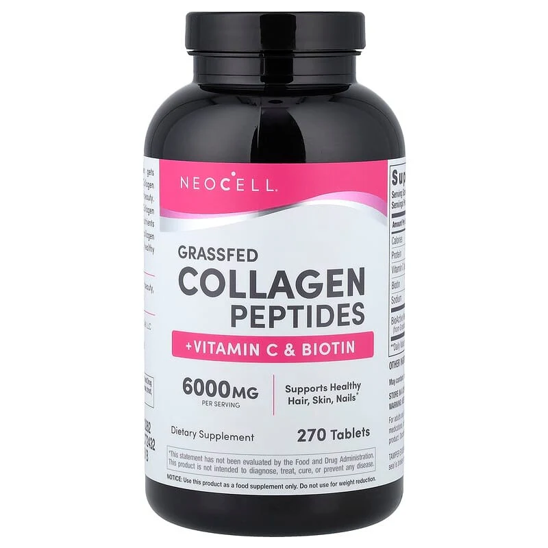 NeoCell, Grassfed Collagen Peptides + Vitamin C & Biotin, Tablets - Image 3