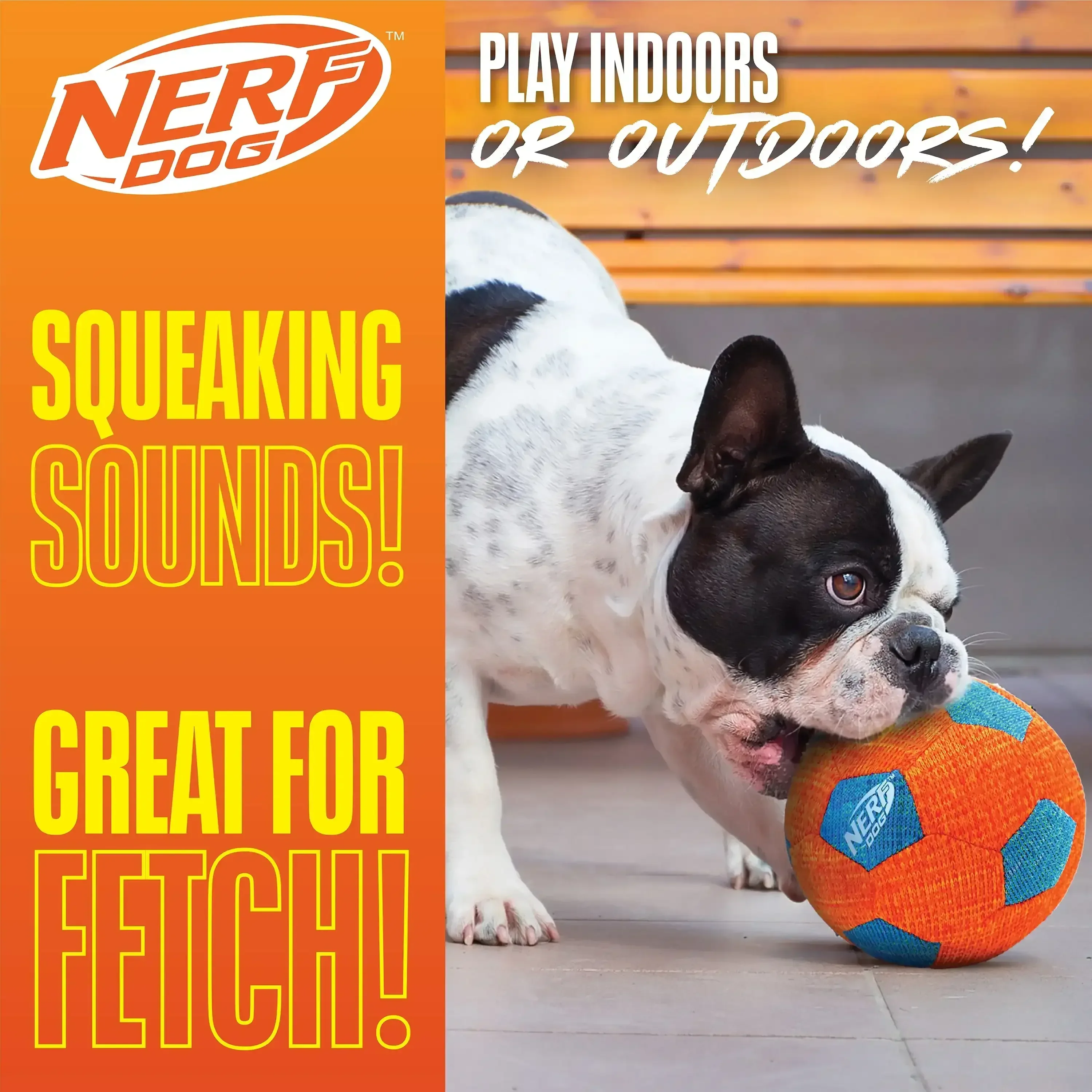 Nerf Dog X-Weave Squeak Soccer Ball for Large Dogs - Image 3