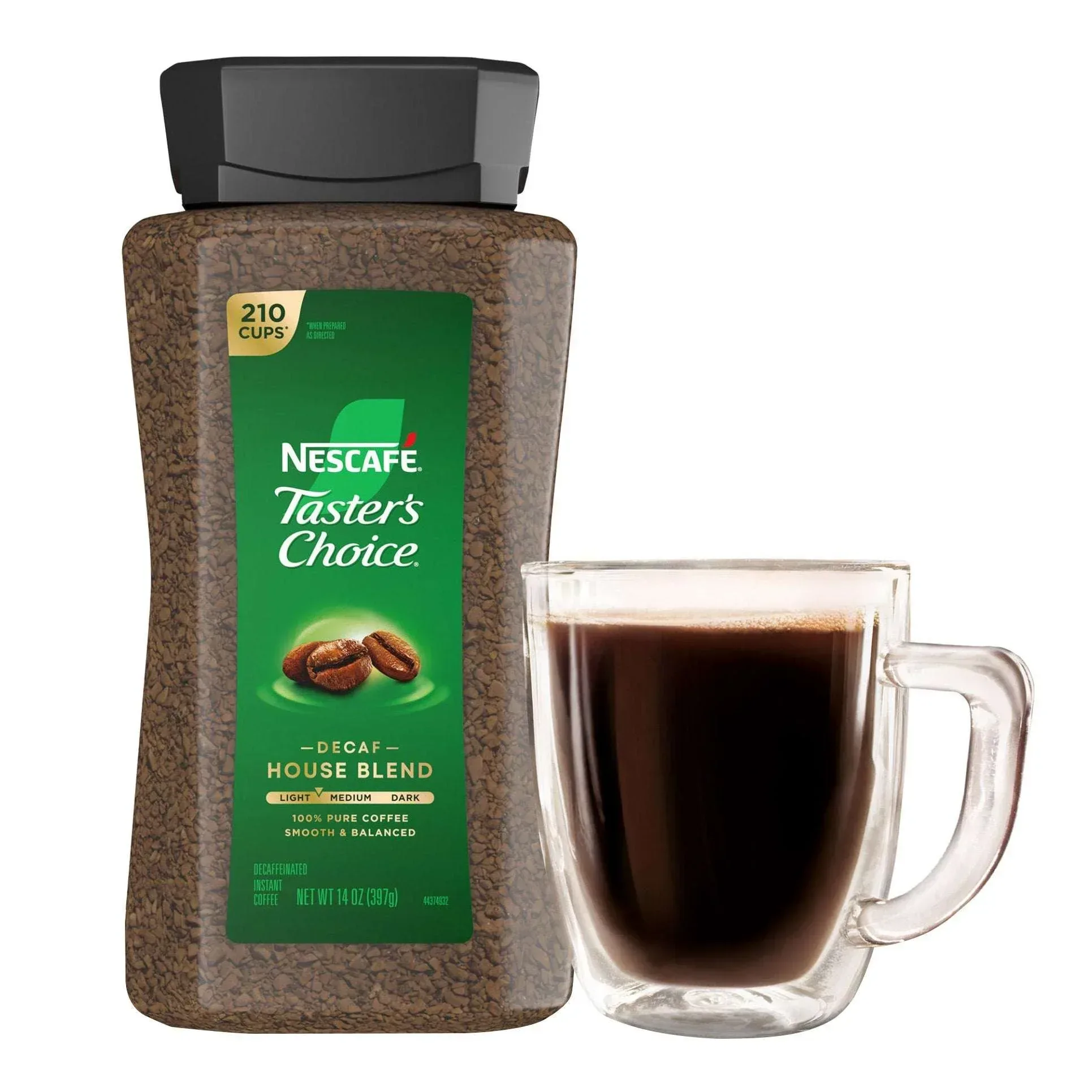 NESCAFE Taster's Choice Decaf Instant Coffee, House Blend, Light-Medium Roast,14 oz - Image 2