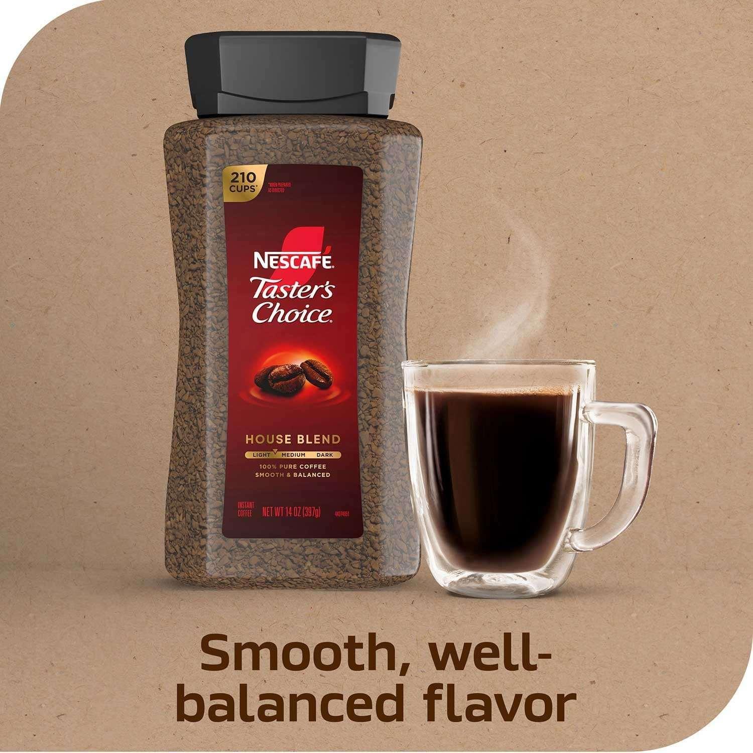 NESCAFE Taster's Choice Instant Coffee, House Blend, Light-Medium Roast,14 oz - Image 3