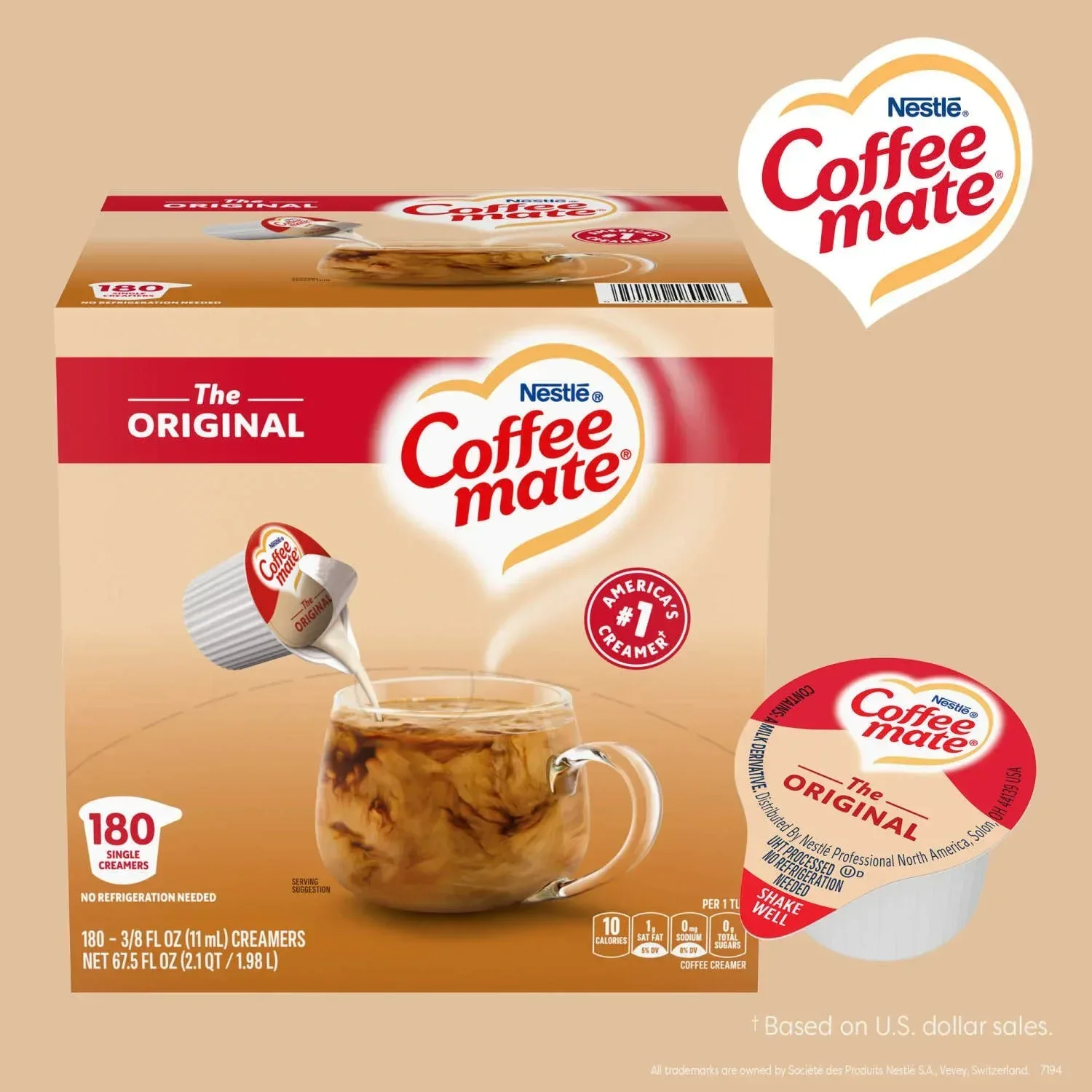 Nestle Coffee-mate Coffee Creamer Singles, Original 180 ct. - Image 4