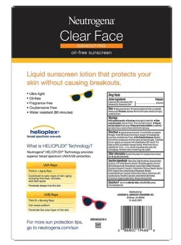 Neutrogena Clear Face Liquid Lotion Sunscreen, 2 pk - Image 3