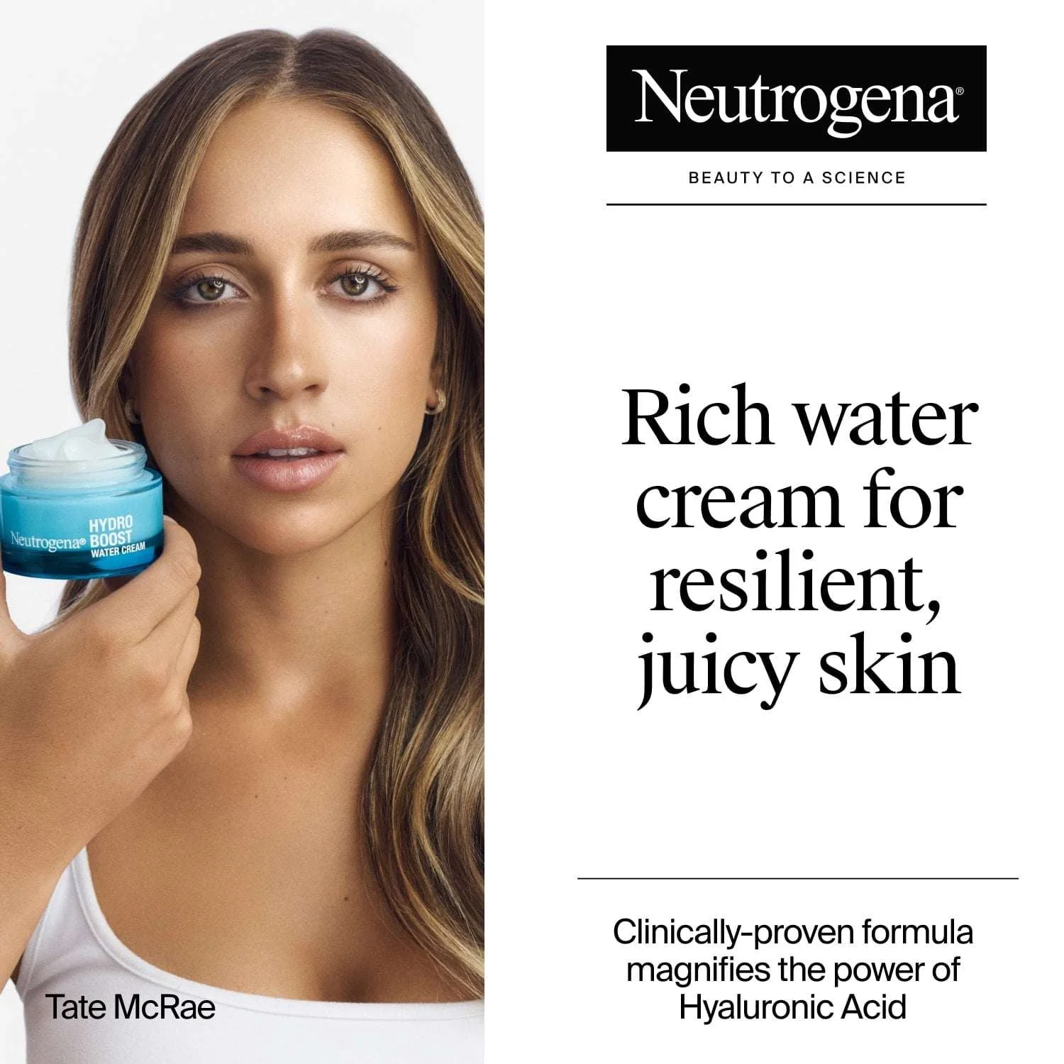 Neutrogena Hydro Boost Hyaluronic Acid Water Cream, Moisturizing Face Cream, 1.7 fl oz - Image 2