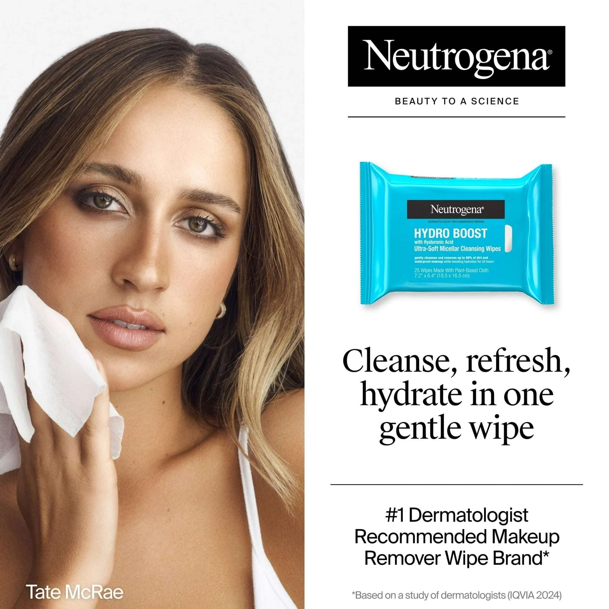 Neutrogena HydroBoost Makeup Remover Face Wipes & Cleansing Towelettes, 25 Count, 2 Pack - Image 2