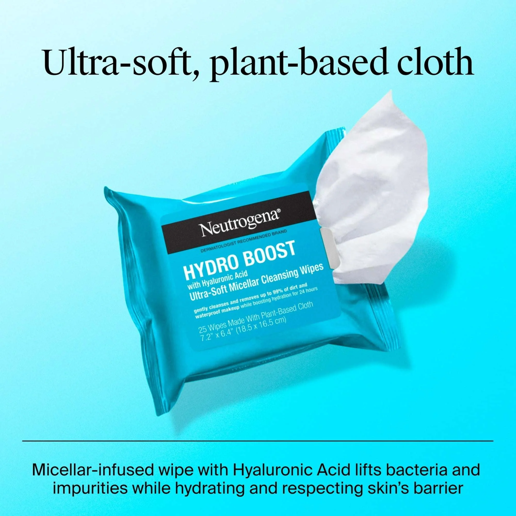 Neutrogena HydroBoost Makeup Remover Face Wipes & Cleansing Towelettes, 25 Count, 2 Pack - Image 5