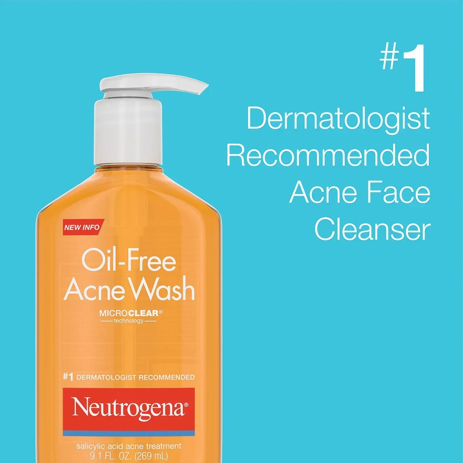 Neutrogena Oil-Free Acne Face Wash, 9.1 fl. oz., 2 pk. - Image 3