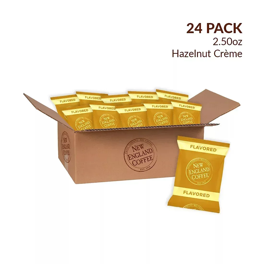 New England Coffee Hazelnut Creme Ground Coffee Individual Packs, 24 pk./2.5 oz.