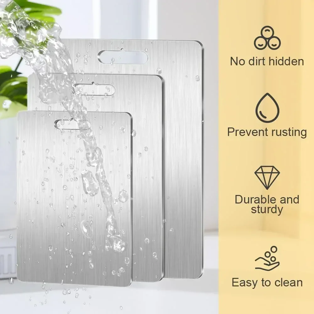New Titanium Cutting Boards - 100% Pure Titanium Cutting Boards for Kitchen - Cutting Edge Hygiene & Durability, Double Sided Medical-grade Titanium Cutting Mat from Japan - Image 2