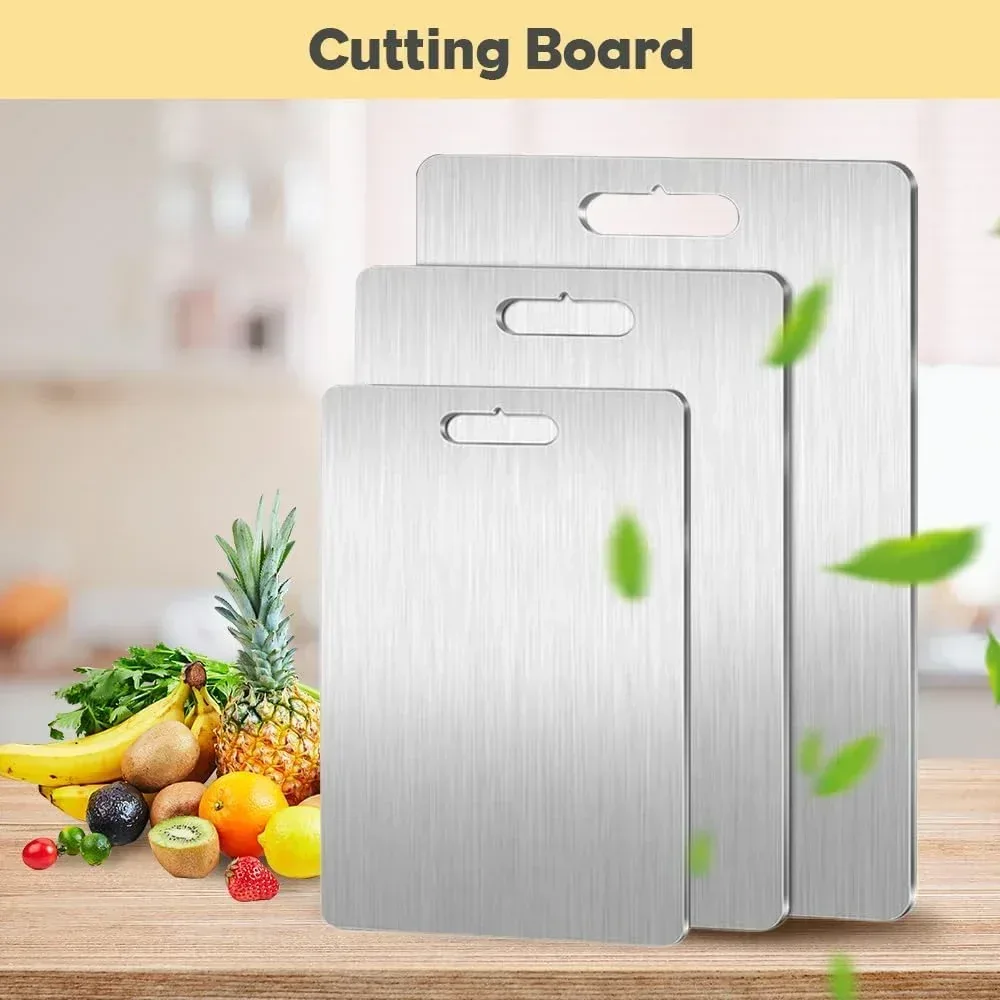 New Titanium Cutting Boards - 100% Pure Titanium Cutting Boards for Kitchen - Cutting Edge Hygiene & Durability, Double Sided Medical-grade Titanium Cutting Mat from Japan - Image 3