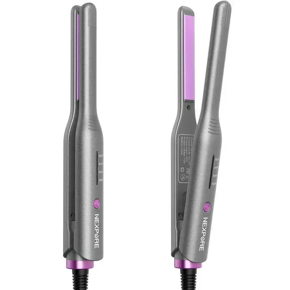 NEXPURE 1/2" Flat Iron Hair Straightener & Curler, 2 in 1 Ceramic Mini Straightener, Travel Iron, 30s Fast Heat Up, Purple - Image 9