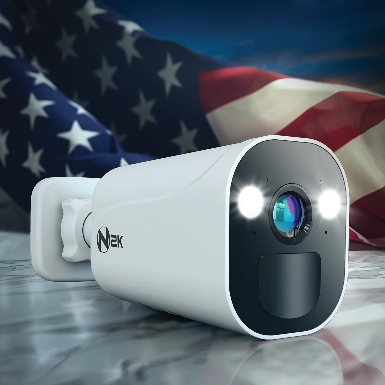 Night Owl® Wire Free (Battery) 2K Spotlight Cameras with 2-Way Audio and Audio Alerts and Siren - White - Image 2