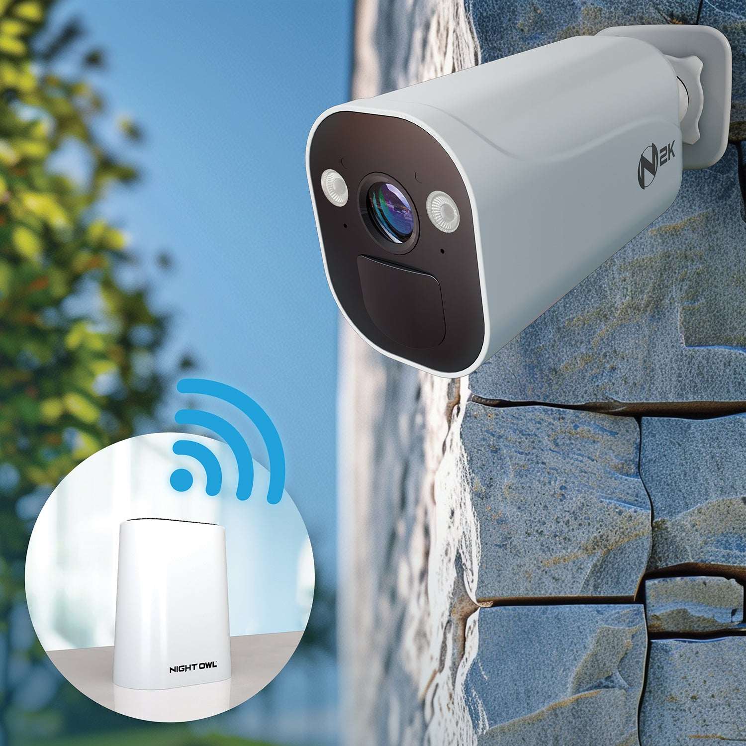 Night Owl® Wire Free (Battery) 2K Spotlight Cameras with 2-Way Audio and Audio Alerts and Siren - White - Image 4