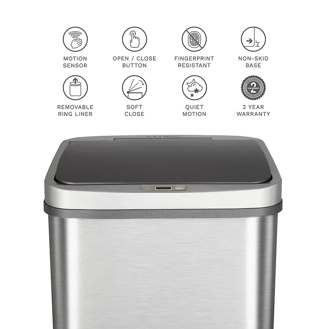 Nine Stars 13.2-Gal. Stainless Steel Sensor Trash Can - Image 4