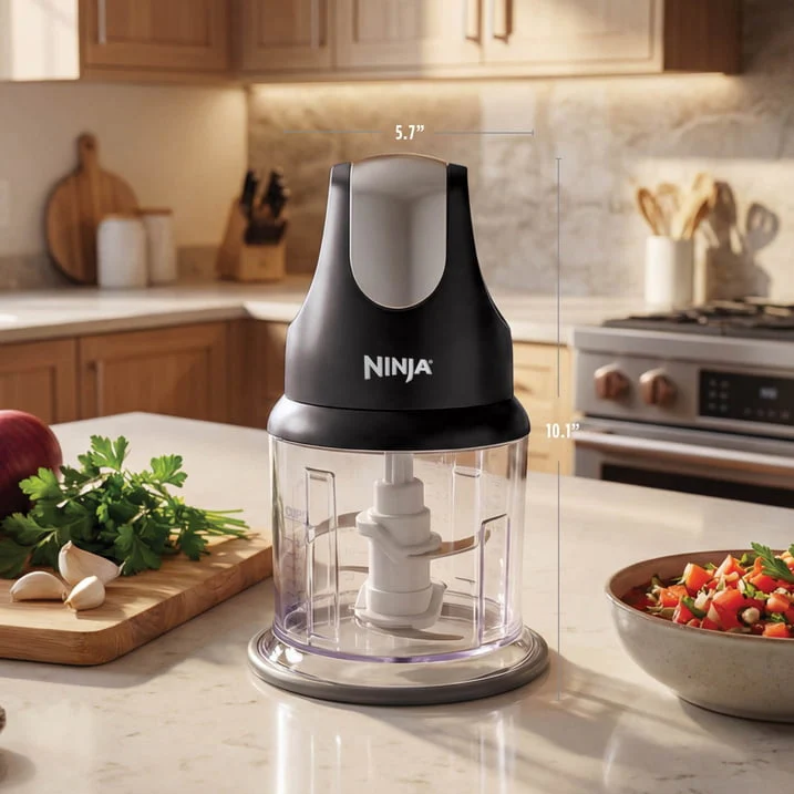 Ninja Express Chop 2-Cup Food Processor, Mince, Puree, One-Touch, Non-Slip Base, Dishwasher Safe, NJ100WM Black - Image 5