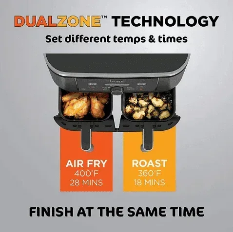 Ninja Foodi 6-in-1, 8-qt. 2-Basket Air Fryer with DualZone Technology, AD150 - Image 3