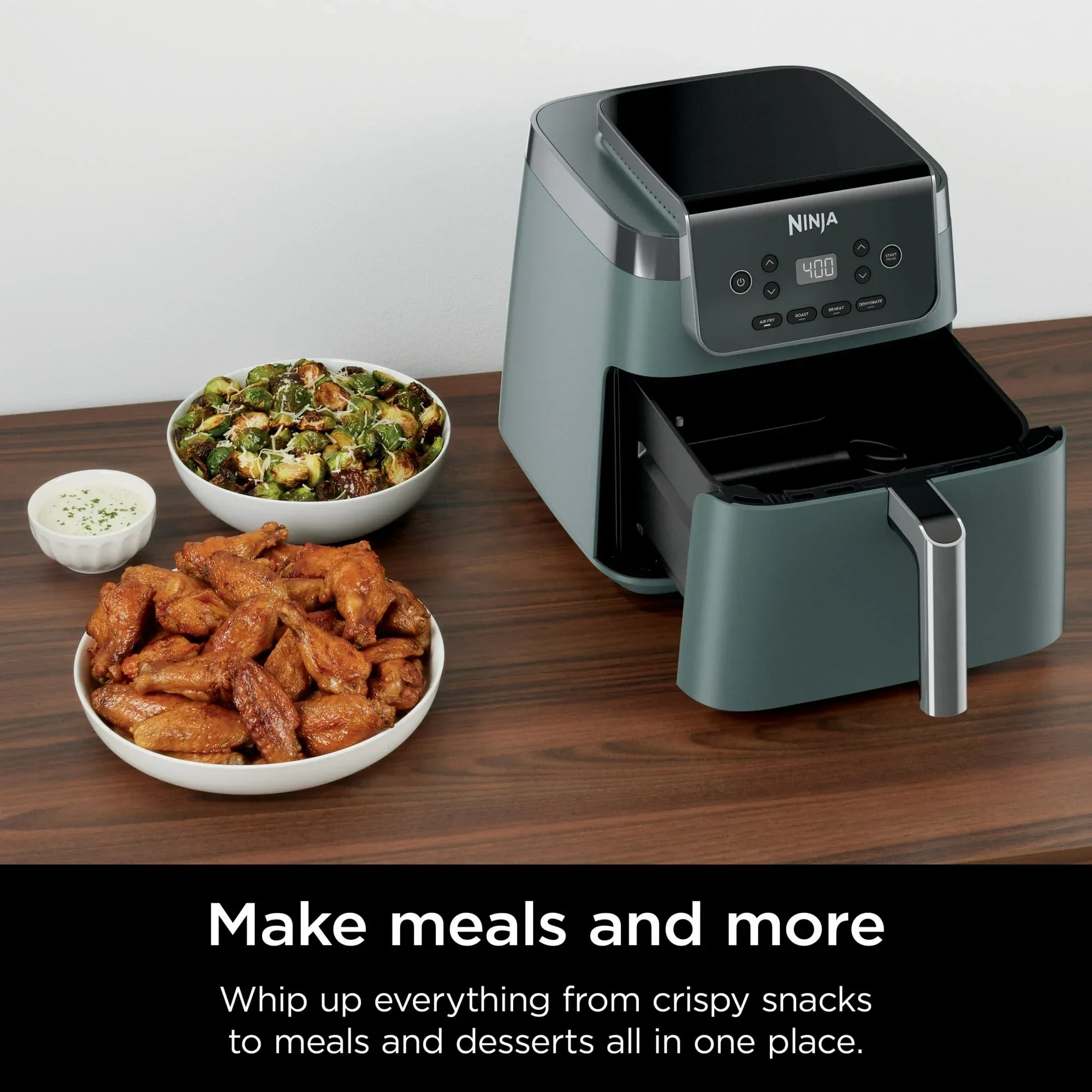 Ninja Pro 4-in-1 Air Fryer, XL 6.5-Qt Basket, 4 Functions, Air Crisp Technology, Non-stick, Crisper Plate, AF180WMSG Sage - Image 7