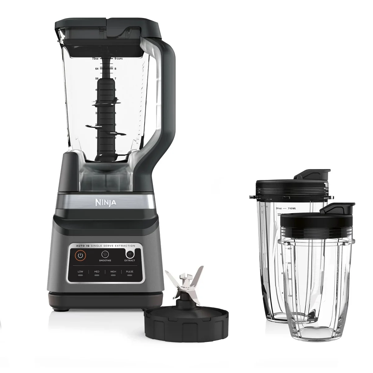 Ninja Professional Plus Blender DUO with Auto-iQ BN753TGT: 1200W Smoothie Blender, 72oz Pitcher, Ice Crushing, Silver