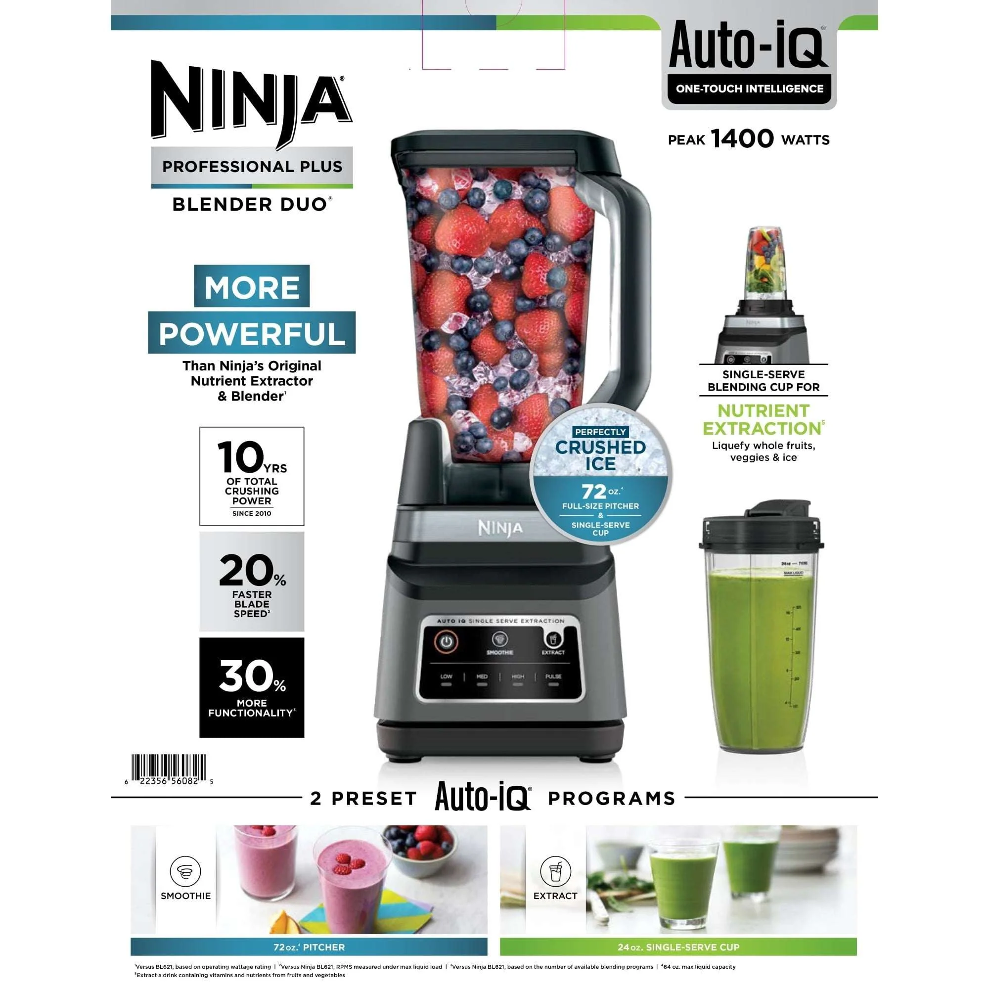 Ninja Professional Plus DUO 72-Oz Blender, Smoothies, Ice Crush, 2 Auto-iQ Preset Programs, 4 Speeds, 1400PW, BN750 - Image 11