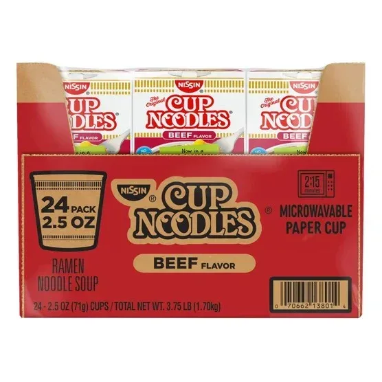 Nissin Cup Noodles, Beef, 2.5 oz, 24-count - Image 3