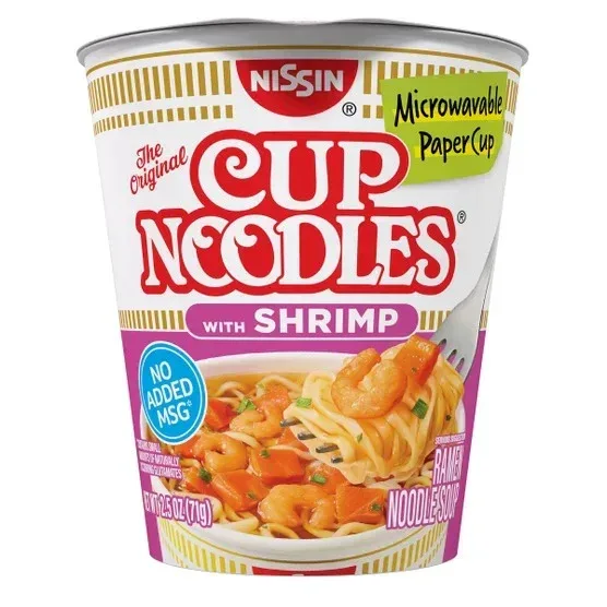 Nissin Cup Noodles, Shrimp, 2.5 oz, 24-count - Image 2