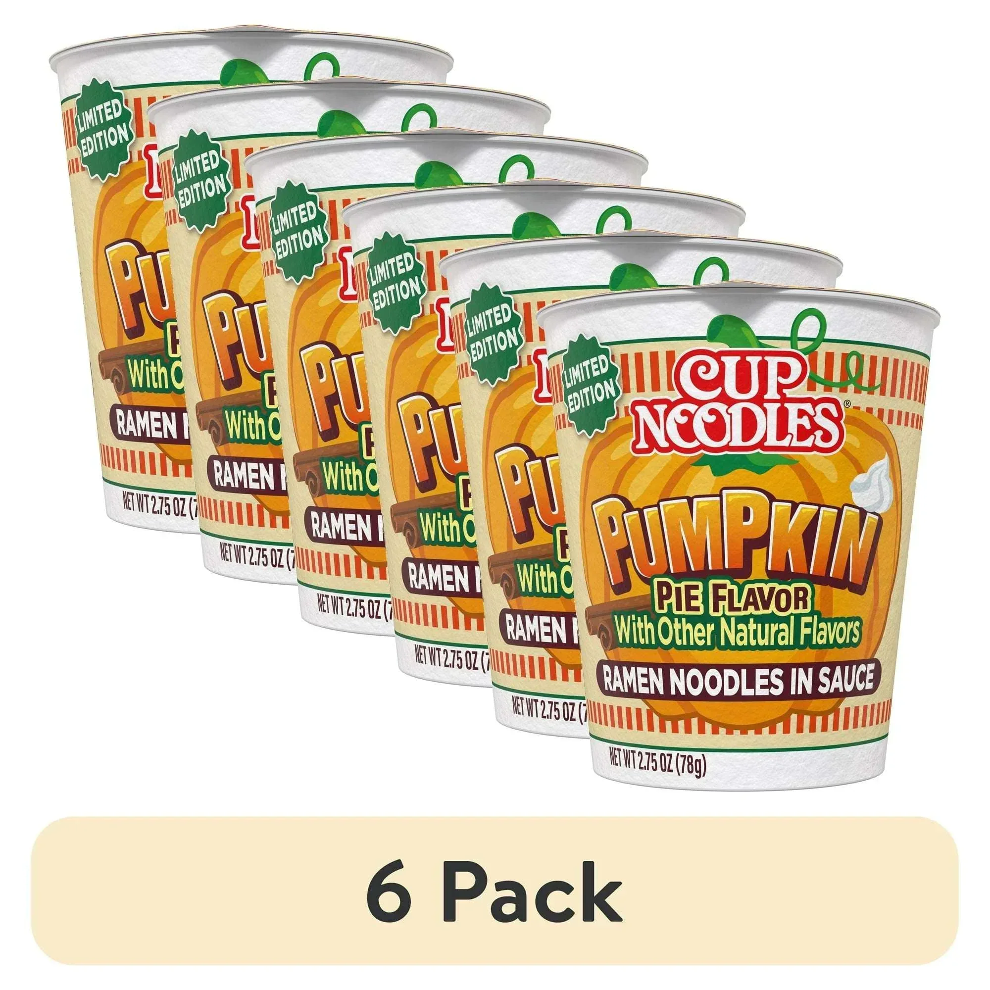 Nissin Foods Cup Noodles Limited Edition Ramen Noodles Pumpkin Pie Flavor, 2.75oz Shelf Stable Cup - Image 6