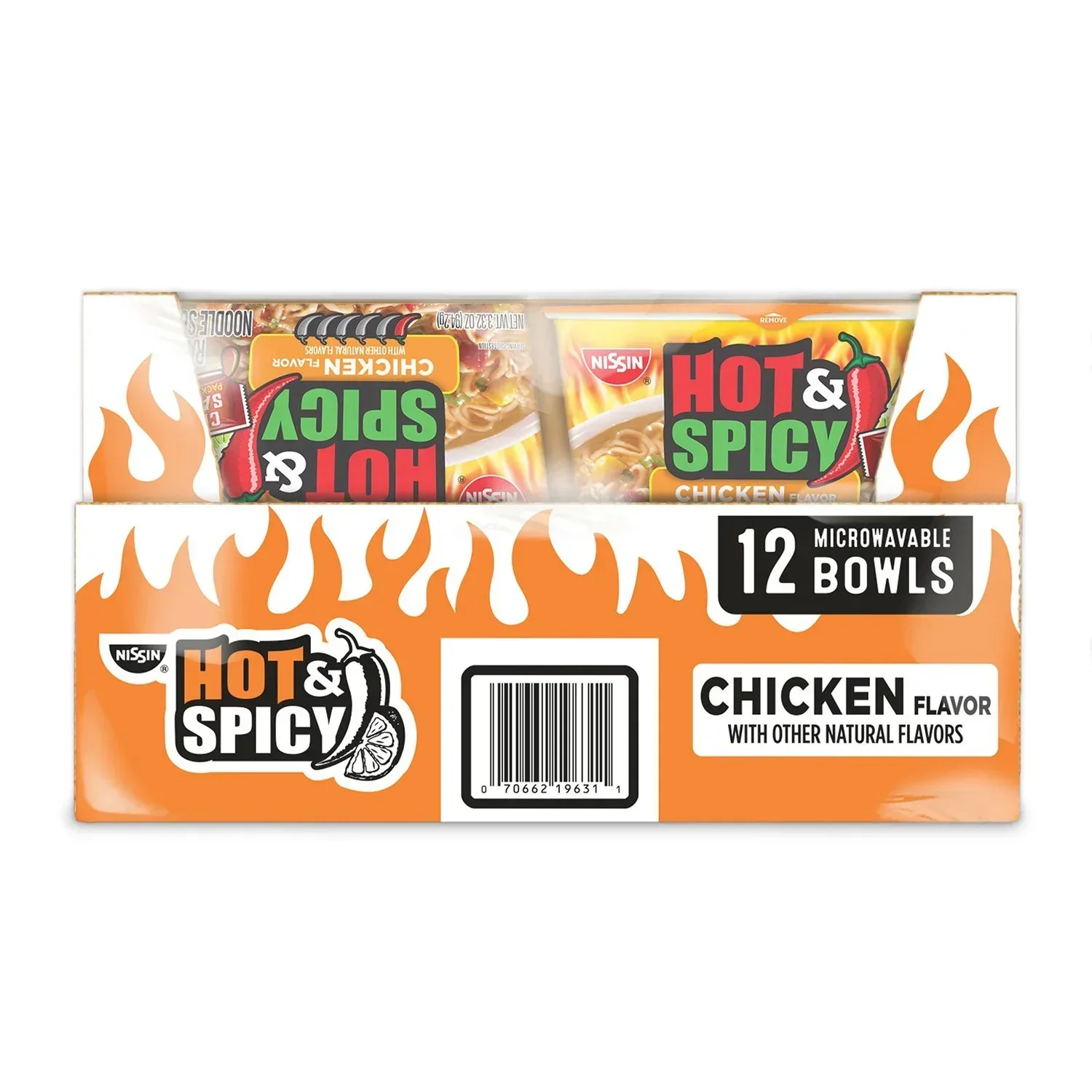 Nissin Hot and Spicy Chicken Bowl, 3.32 oz., 12 pk. - Image 2