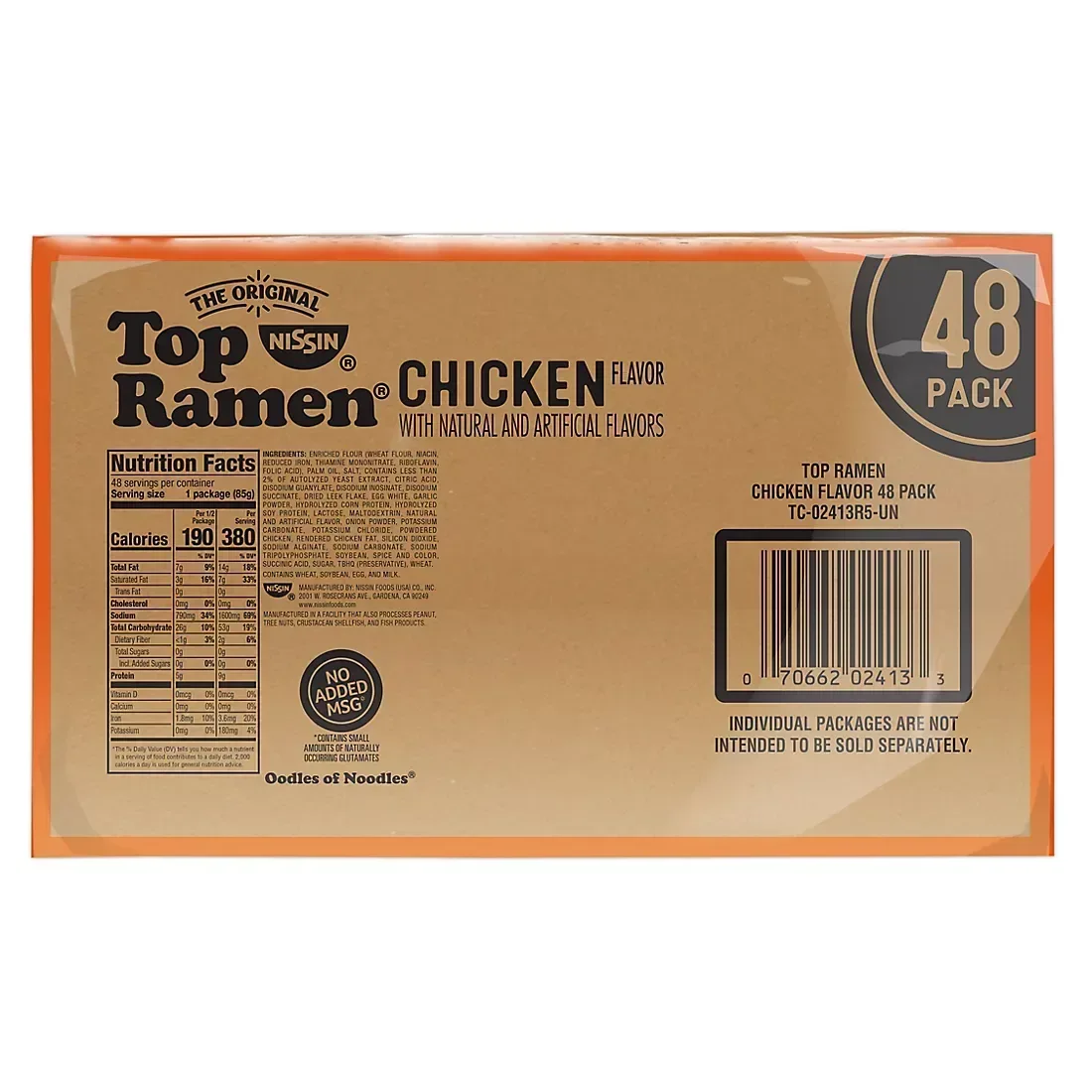 Nissin Top Ramen Chicken Flavor Noodle Soup, 48 pk./3 oz. - Image 3