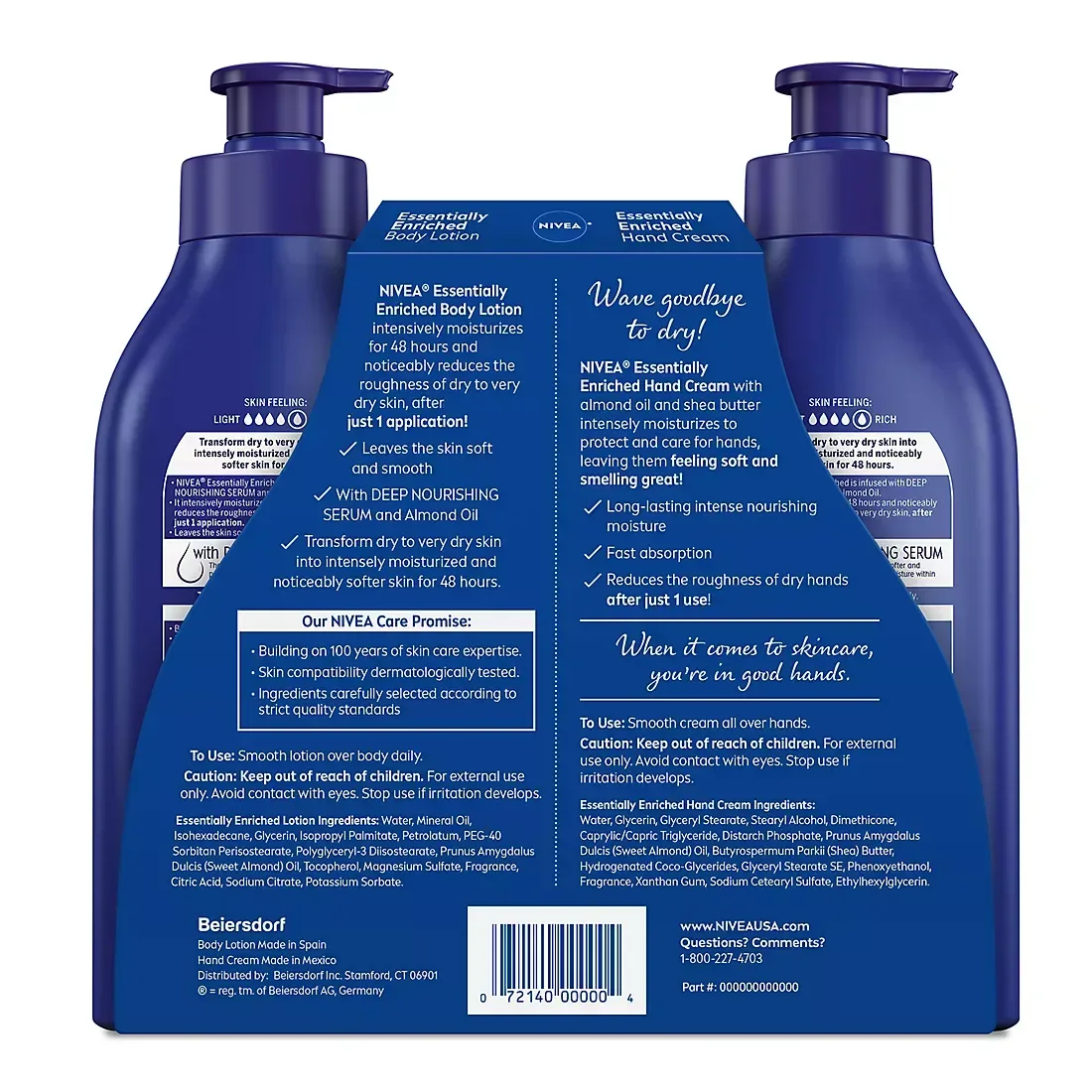 Nivea Essentially Enriched Body Lotion and Hand Cream Variety Pack - Image 2