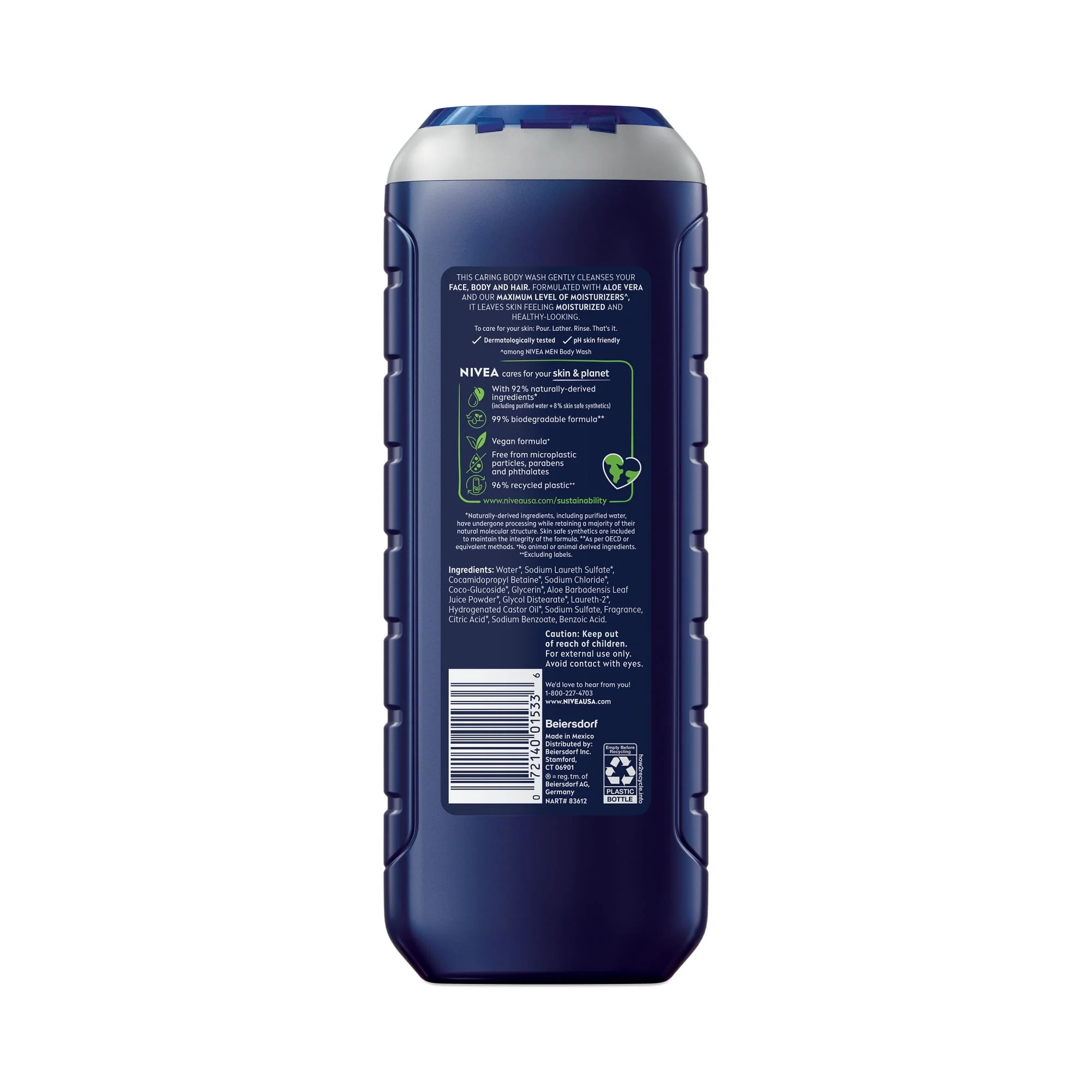 NIVEA MEN Maximum Hydration 3-in-1 Men's Body Wash for Dry Skin with Aloe Vera, 16.9 fl oz - Image 11