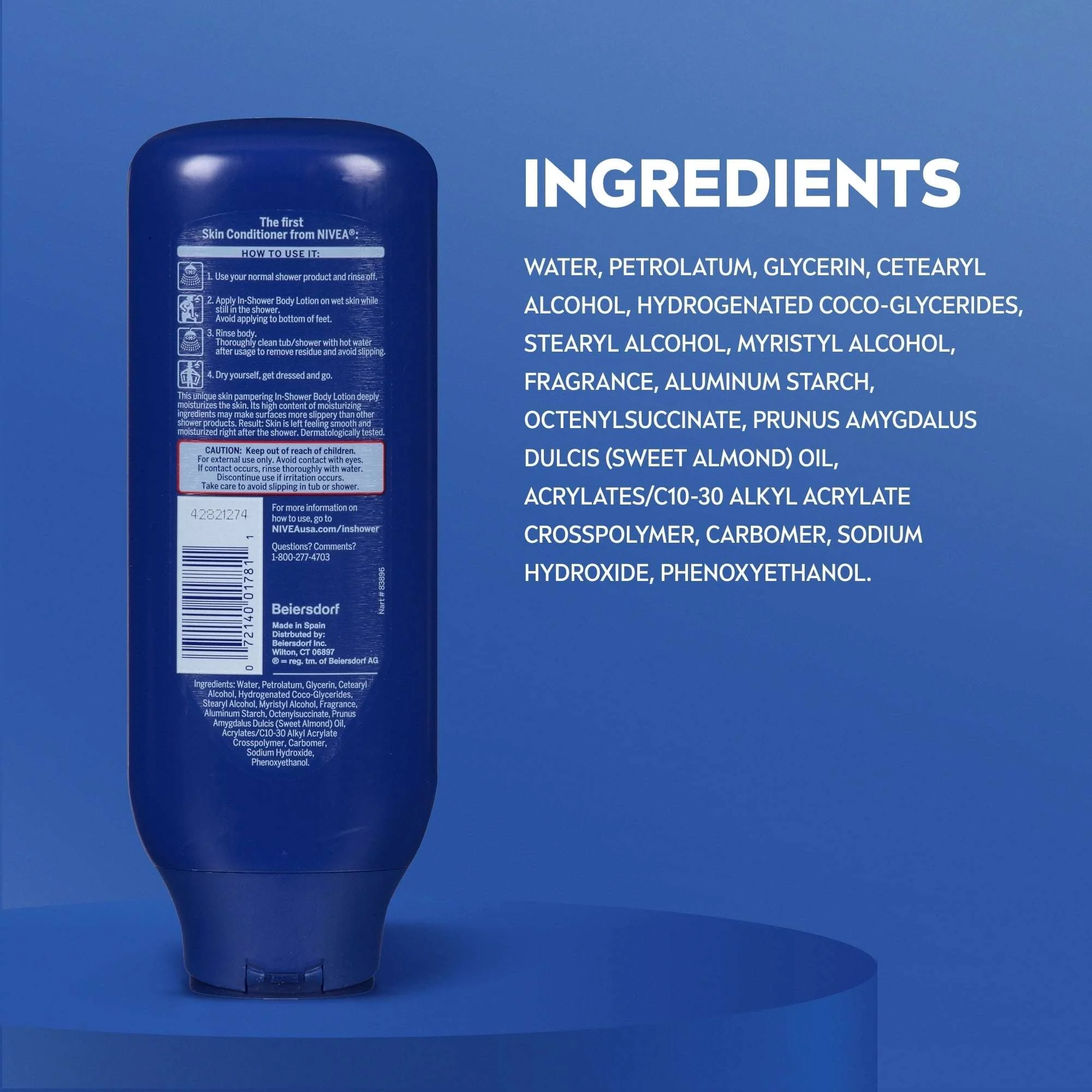 NIVEA Nourishing In Shower Lotion for Very Dry Skin, 24-Hour Body Moisturizer, 13.5 fl oz - Image 6