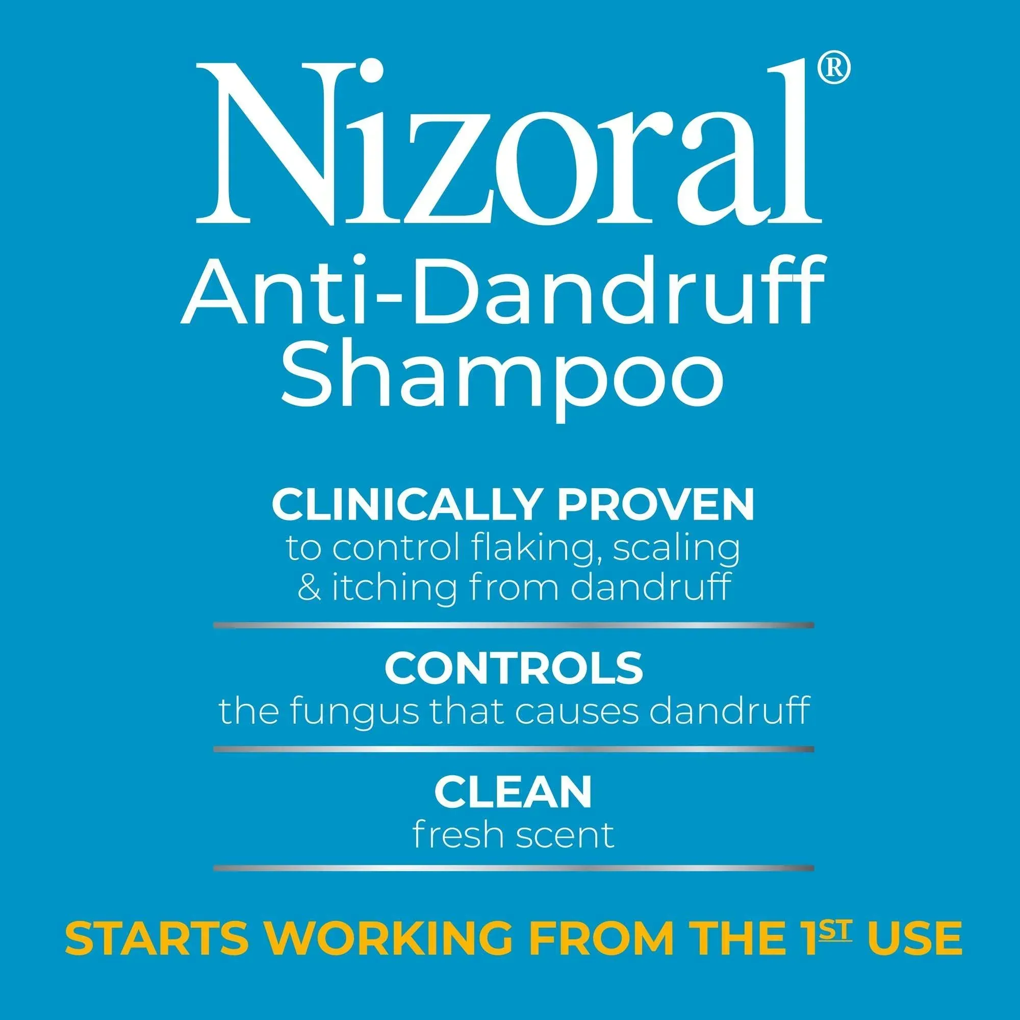 Nizoral Anti-Dandruff Shampoo with 1% Ketoconazole, Fresh Scent, 7 fl oz - Image 4