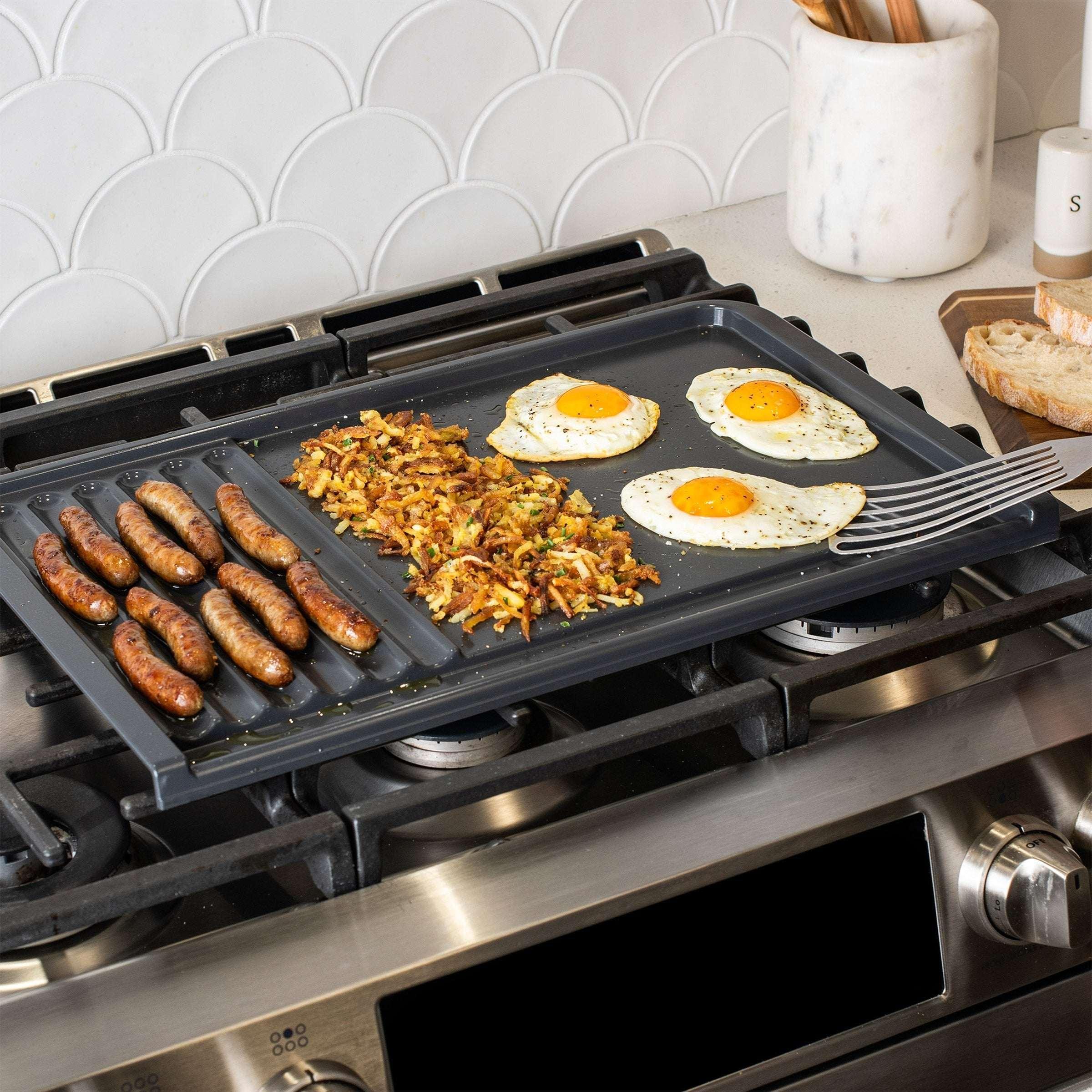 Nordic Ware Dual Top Grill Griddle with Grill Press - Image 7