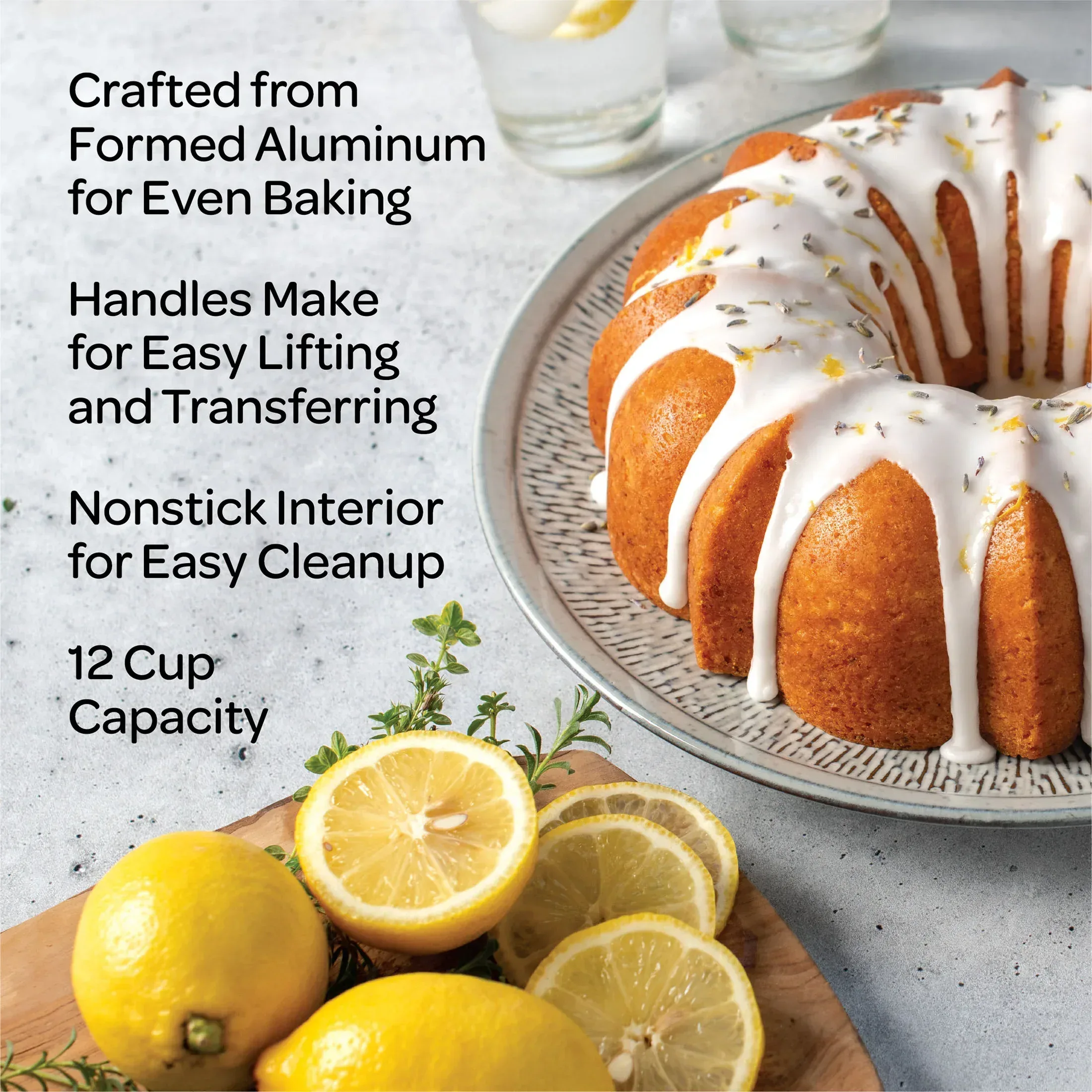 Nordic Ware Proform 12 Cup Nonstick Formed Aluminum Bundt Cake Pan - Image 2