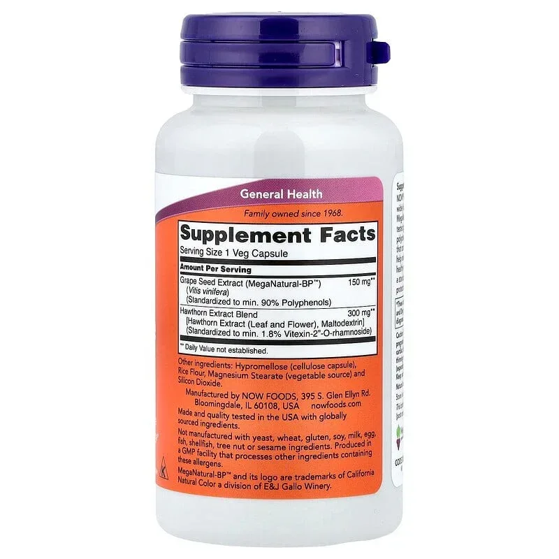 NOW Foods, Blood Pressure Health, 90 Veg Capsules - Image 2