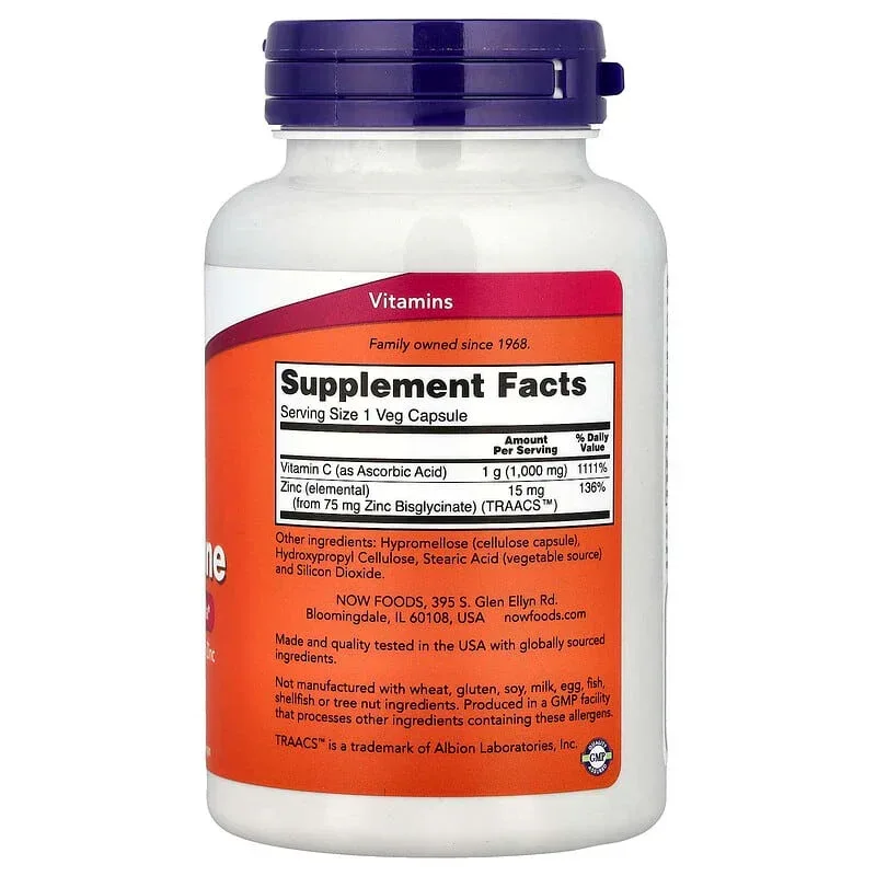 NOW Foods, C-1000, Zinc Immune - Image 2